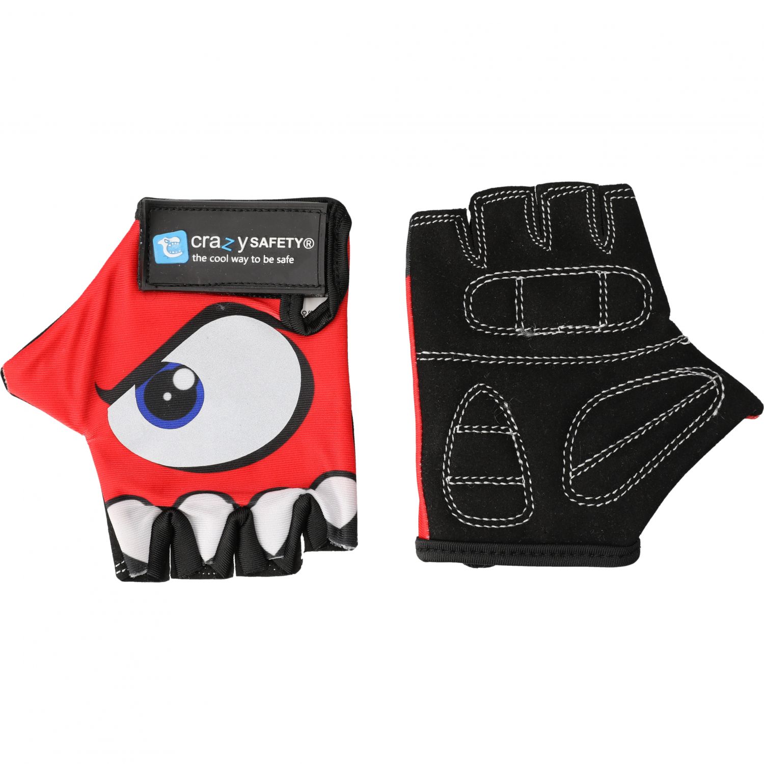 Crazy Safety, luvas de ciclismo, júnior, vermelho