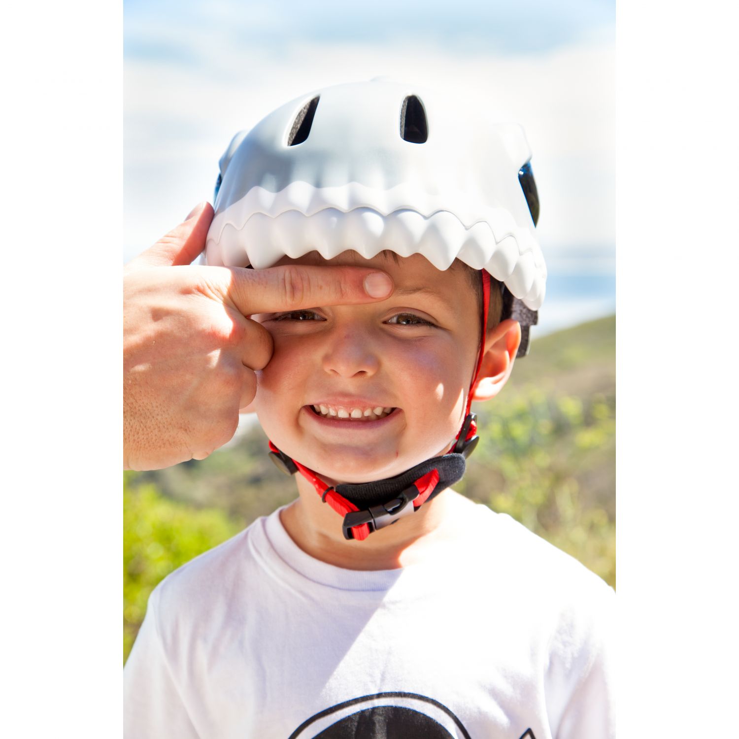 Crazy Safety Shark, capacete para bicicleta, júnior, cinzento