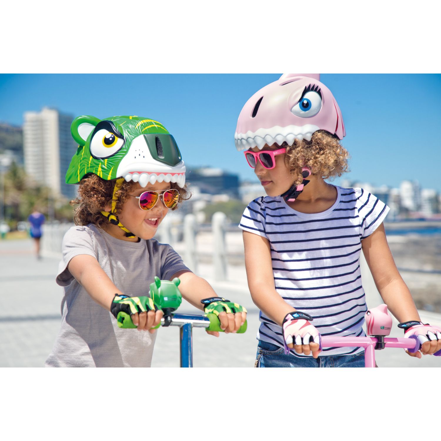 Crazy Safety Shark, capacete para bicicleta, júnior, cor-de-rosa
