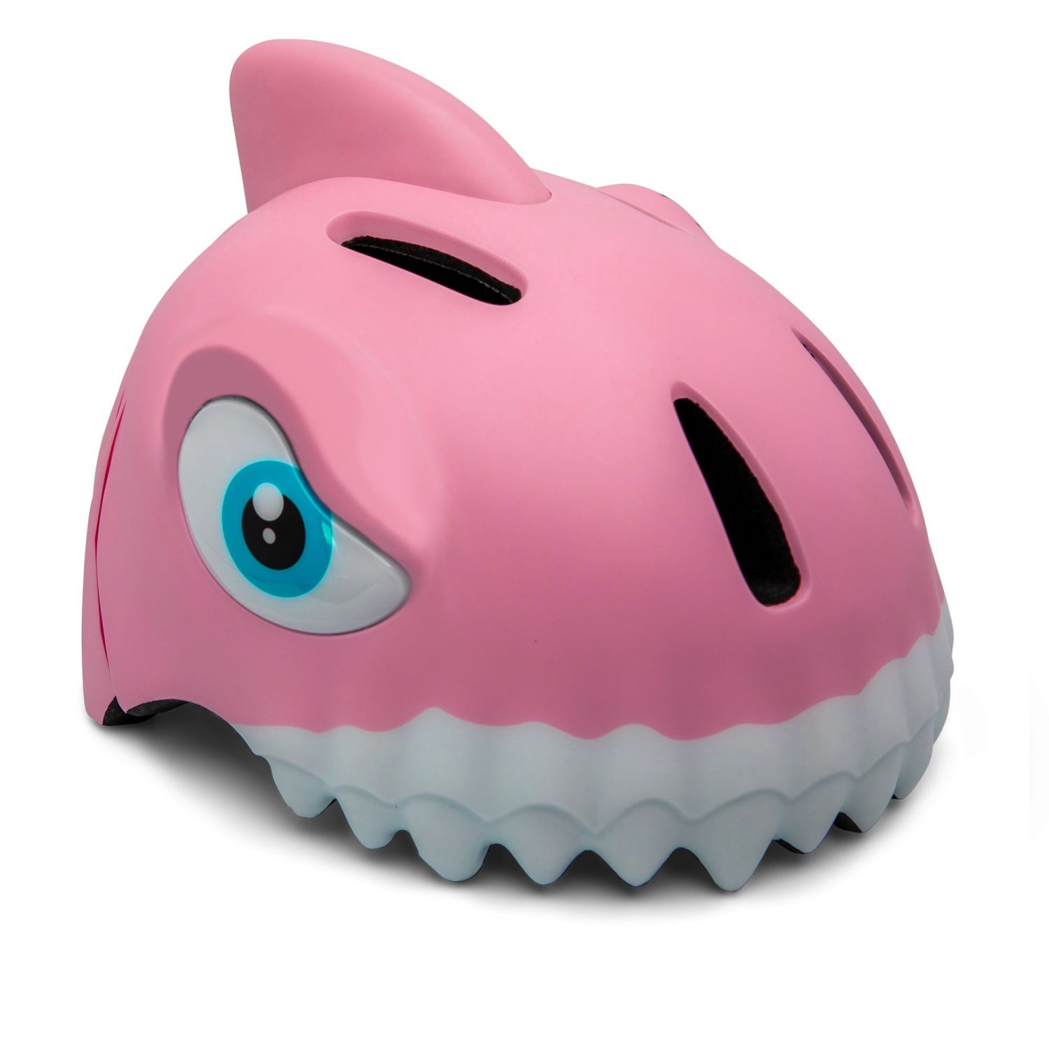 Crazy Safety Shark, capacete para bicicleta, júnior, cor-de-rosa