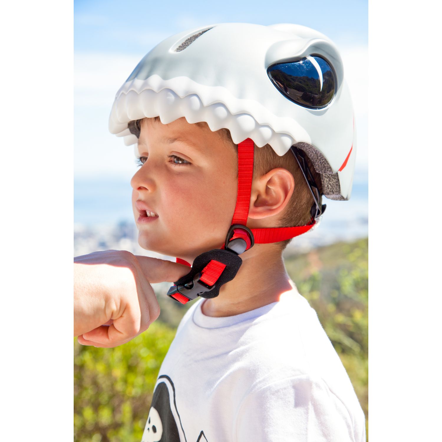 Crazy Safety Shark, cască de bicicletă, junior, gri