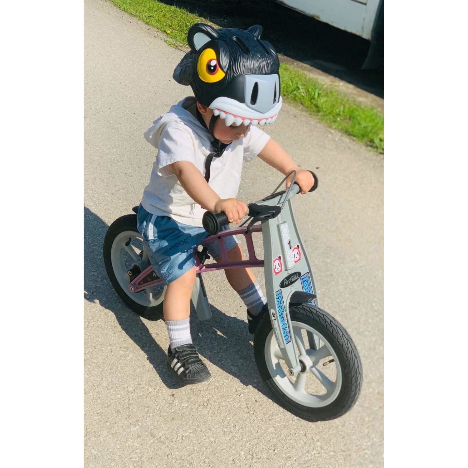 Crazy Safety Shark, cyklistická prilba, junior, sivá