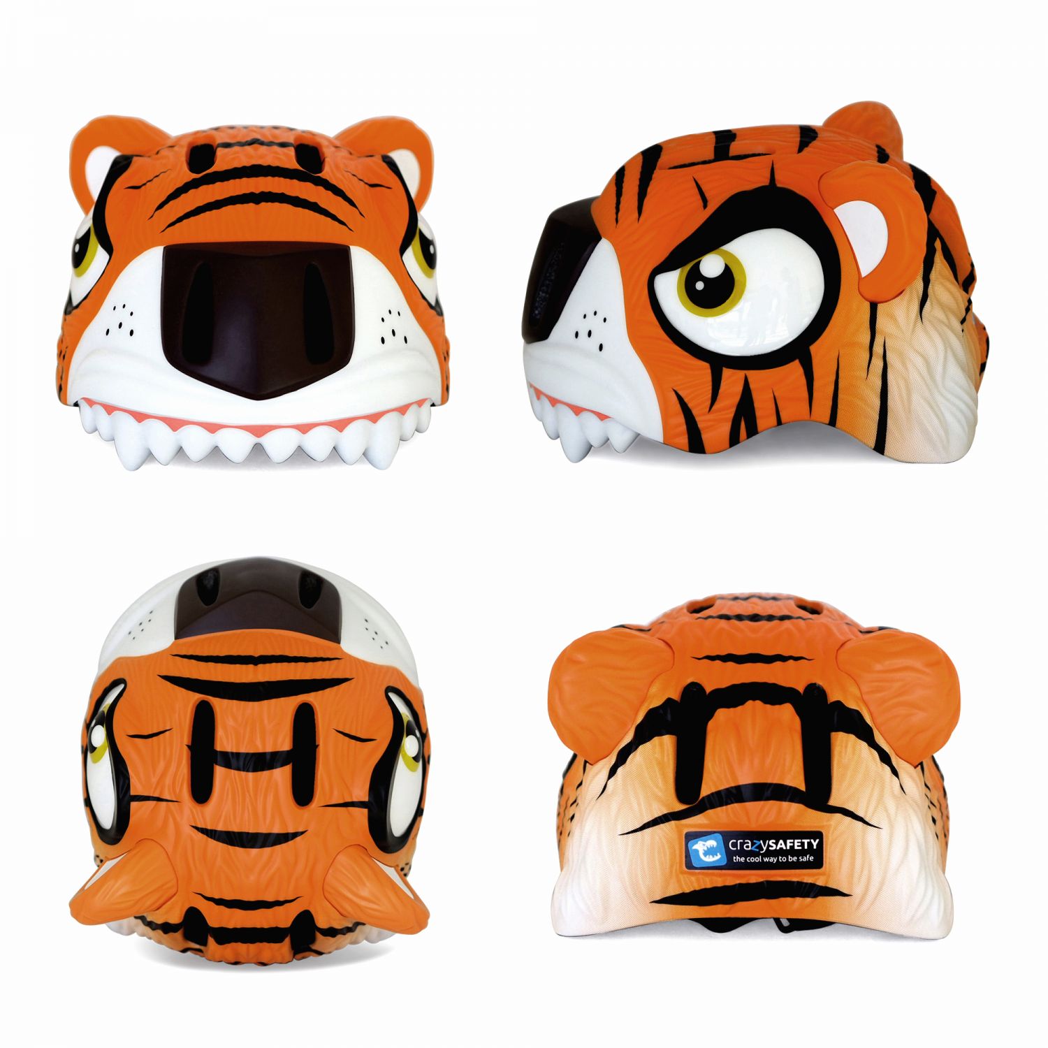 Crazy Safety Tiger, cască de bicicletă, junior, portocaliu