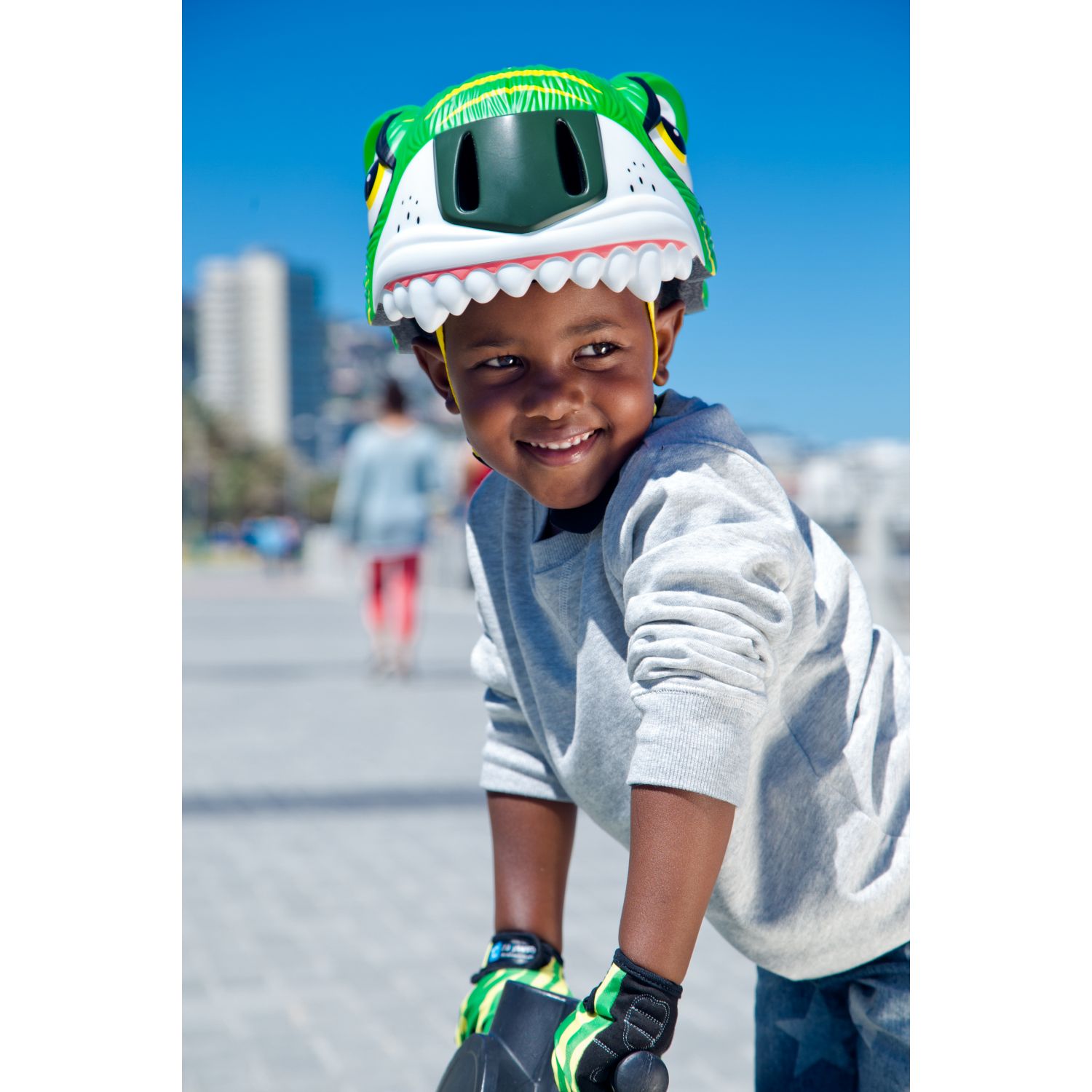 Crazy Safety Tiger, casco de bicicleta, junior, verde