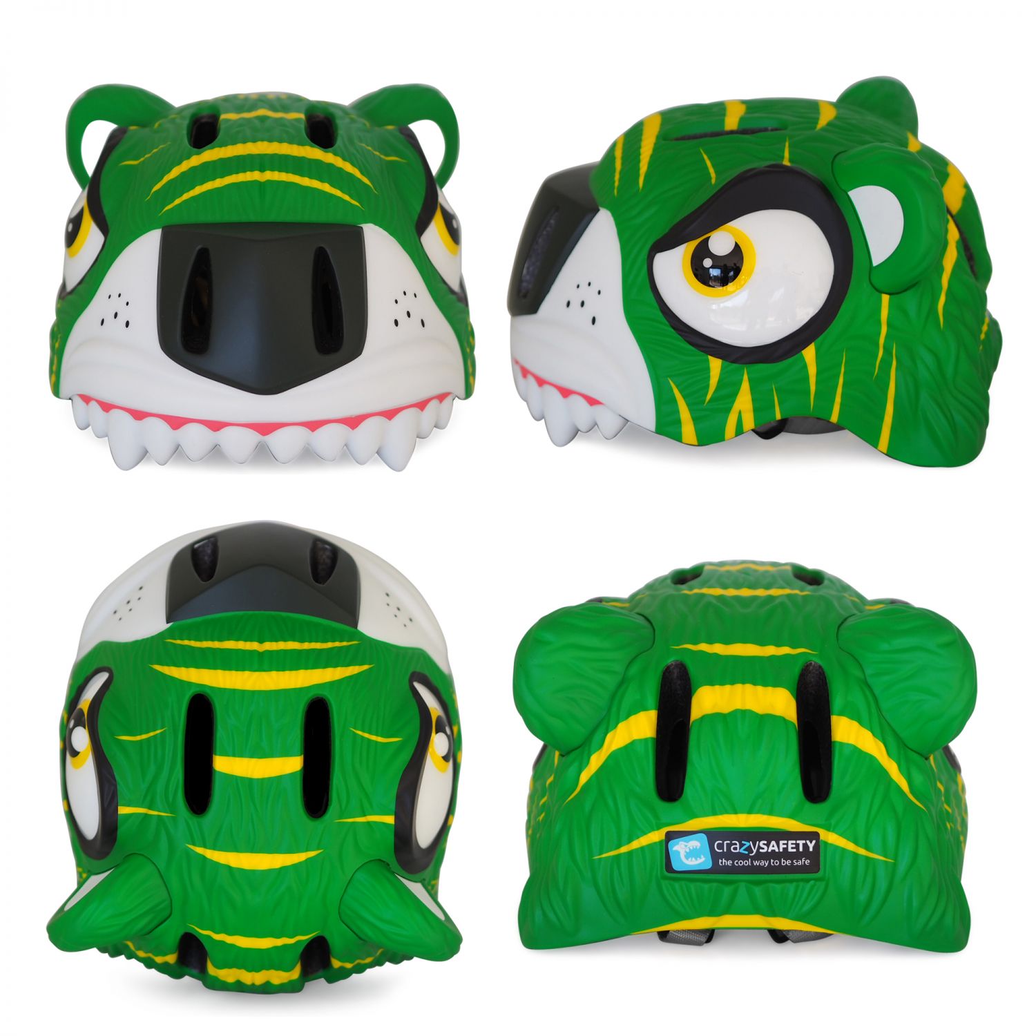 Crazy Safety Tiger, Fahrradhelm, Junior, grün