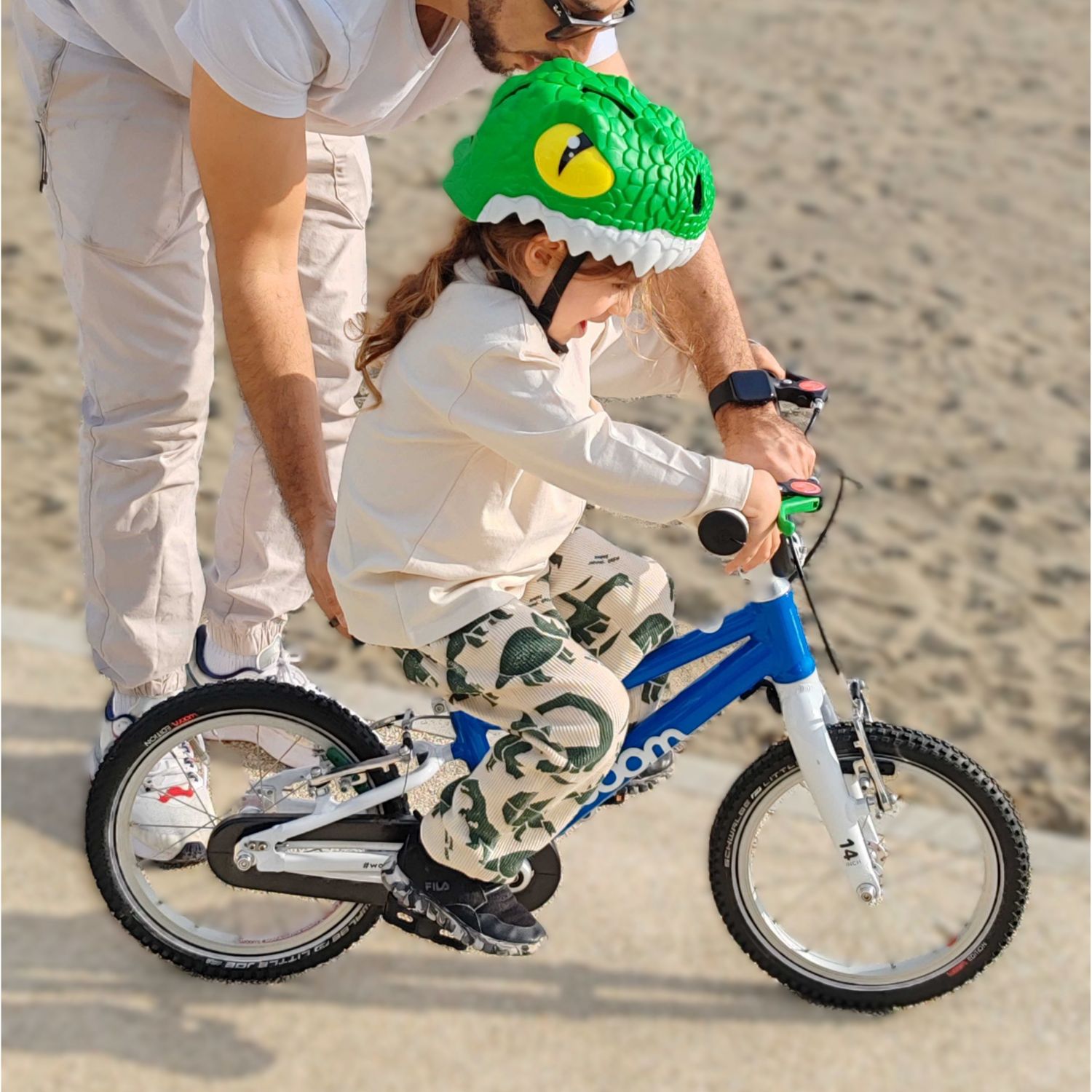 Crocodilo Crazy Safety, capacete para bicicleta, júnior, verde