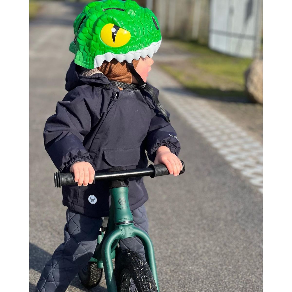 Crocodilo Crazy Safety, capacete para bicicleta, júnior, verde