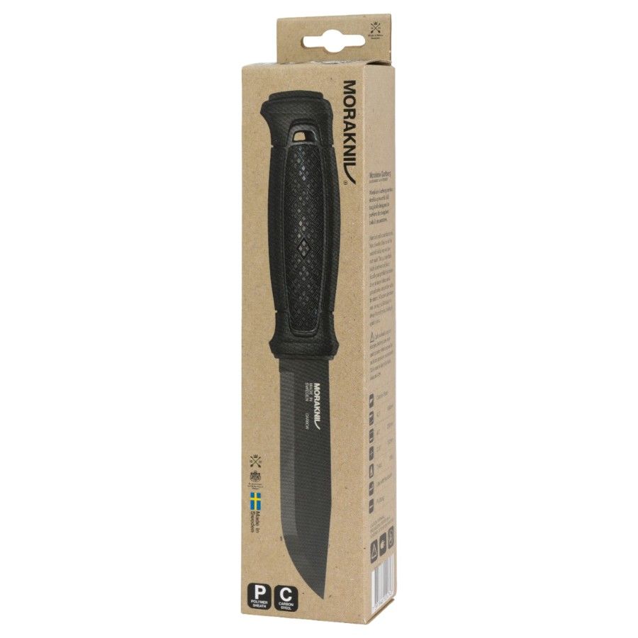 Cuțit Mora Garberg Blackblade cu teacă din polimer (C), cuțit, negru