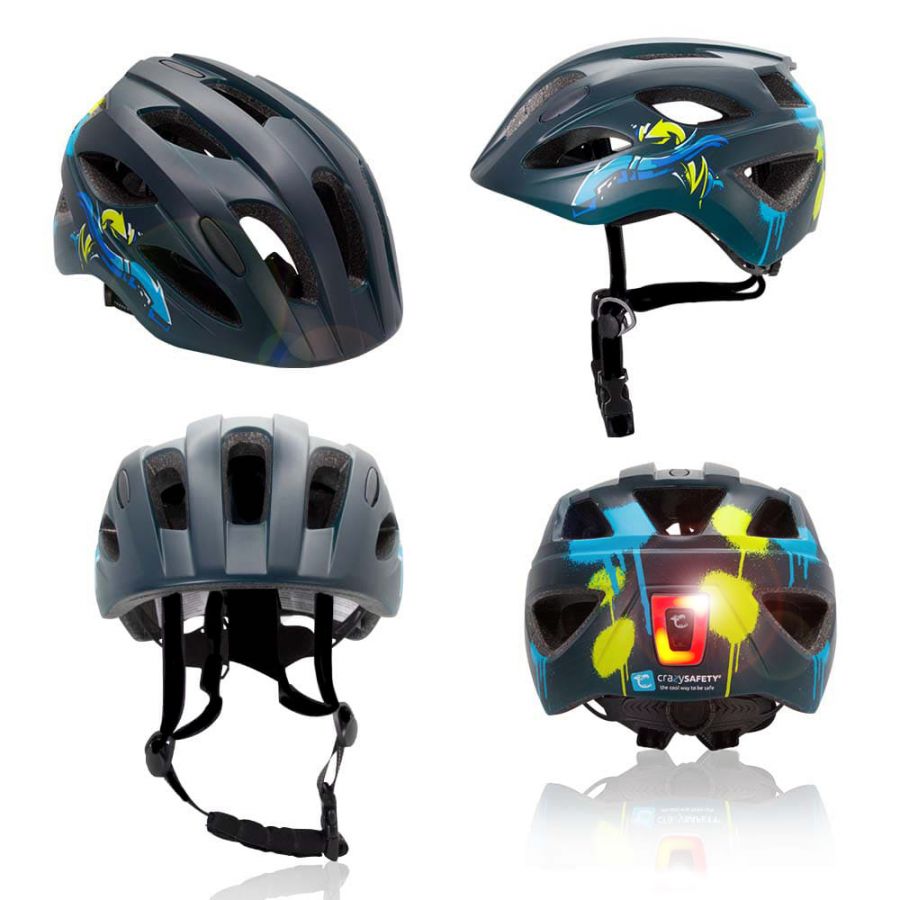 Cyklistická prilba Crazy Safety Cool Arrow, junior, čierna/modrá