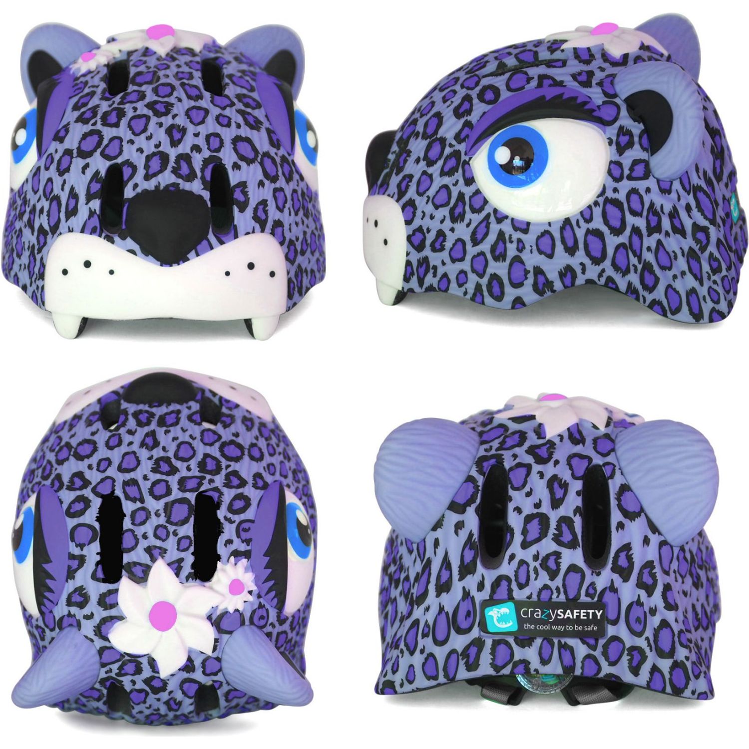 Cyklistická prilba Crazy Safety Leopard, junior, fialová