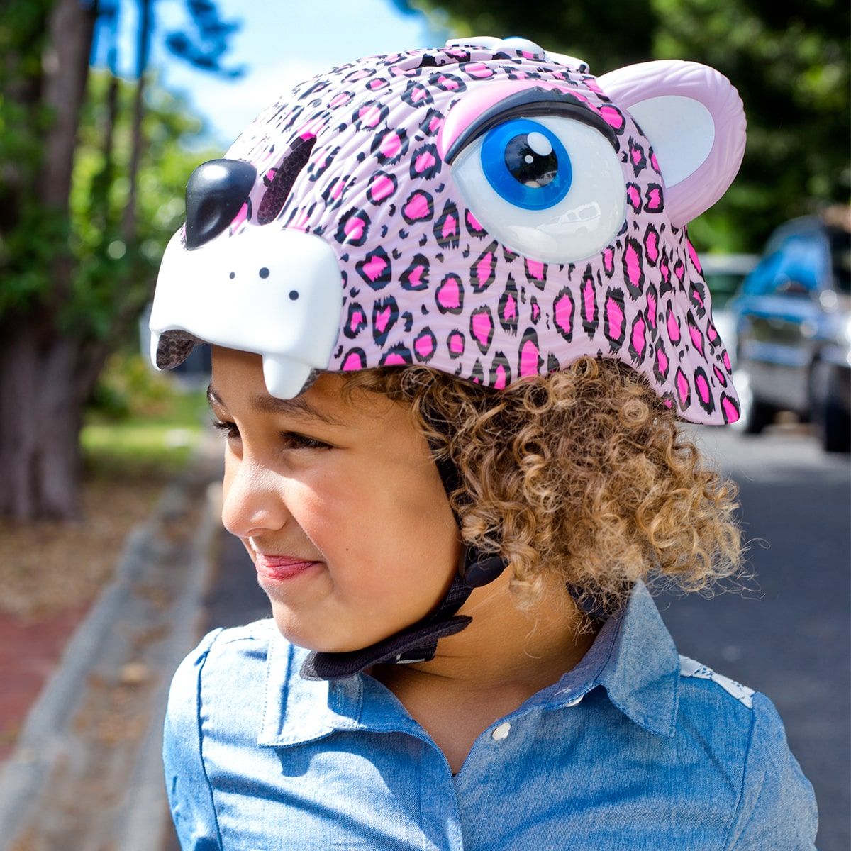 Cyklistická prilba Crazy Safety Leopard, junior, ružová