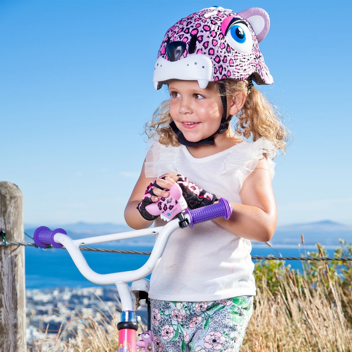 Cyklistická prilba Crazy Safety Leopard, junior, ružová
