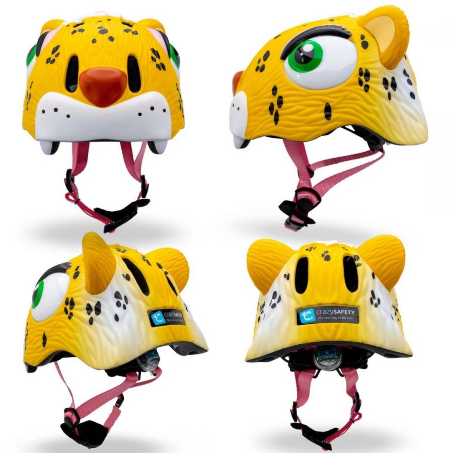 Cyklistická prilba Crazy Safety Leopard, junior, žltá