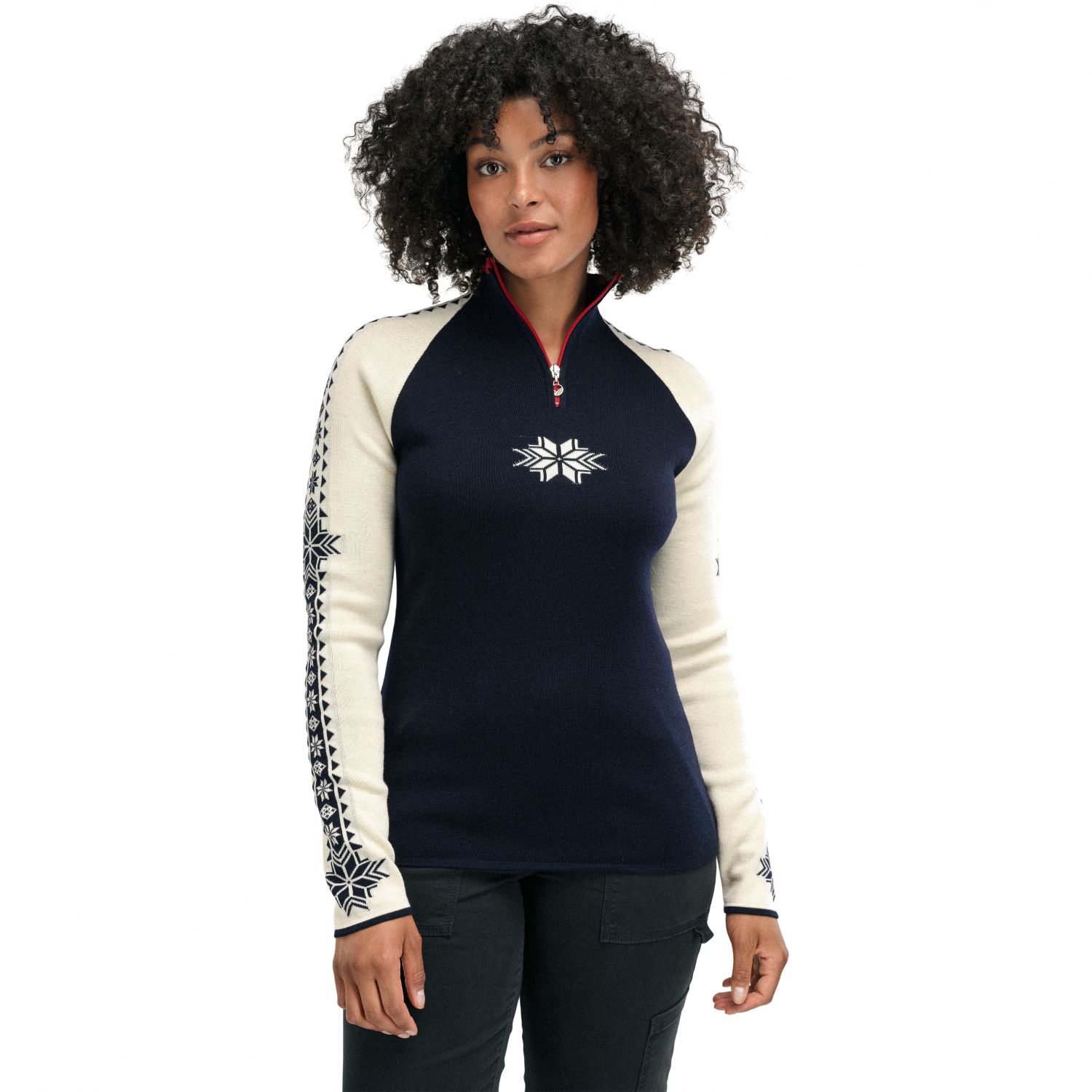 Dale of Norway Geilo, camisola para senhora, azul marinho/branco