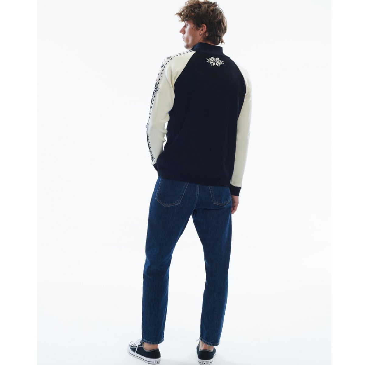 Dale of Norway Geilo, suéter, masculino, preto/branco