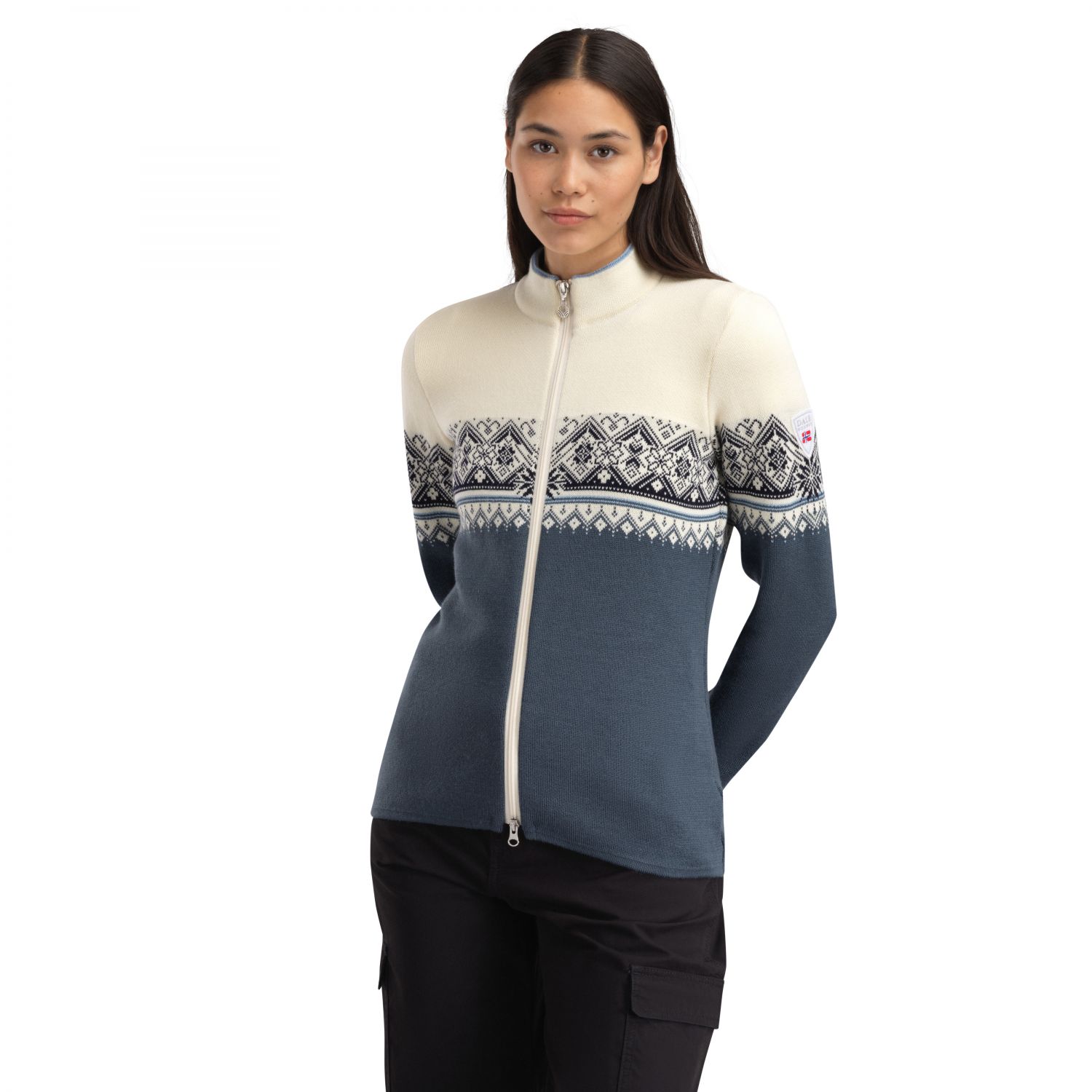 Dale of Norway Moritz Fem. Veste, polaire, femme, blanc cassé/marine