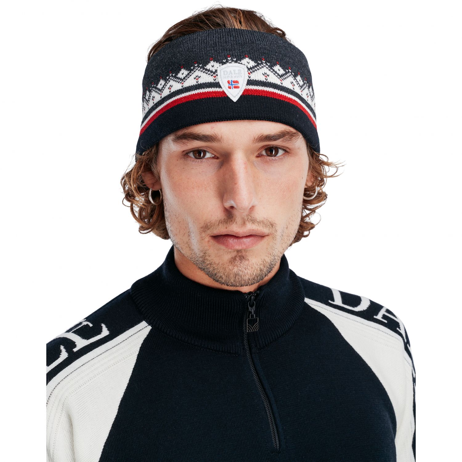 Dale of Norway Moritz, headband, darkcharcoal raspberry offwhite