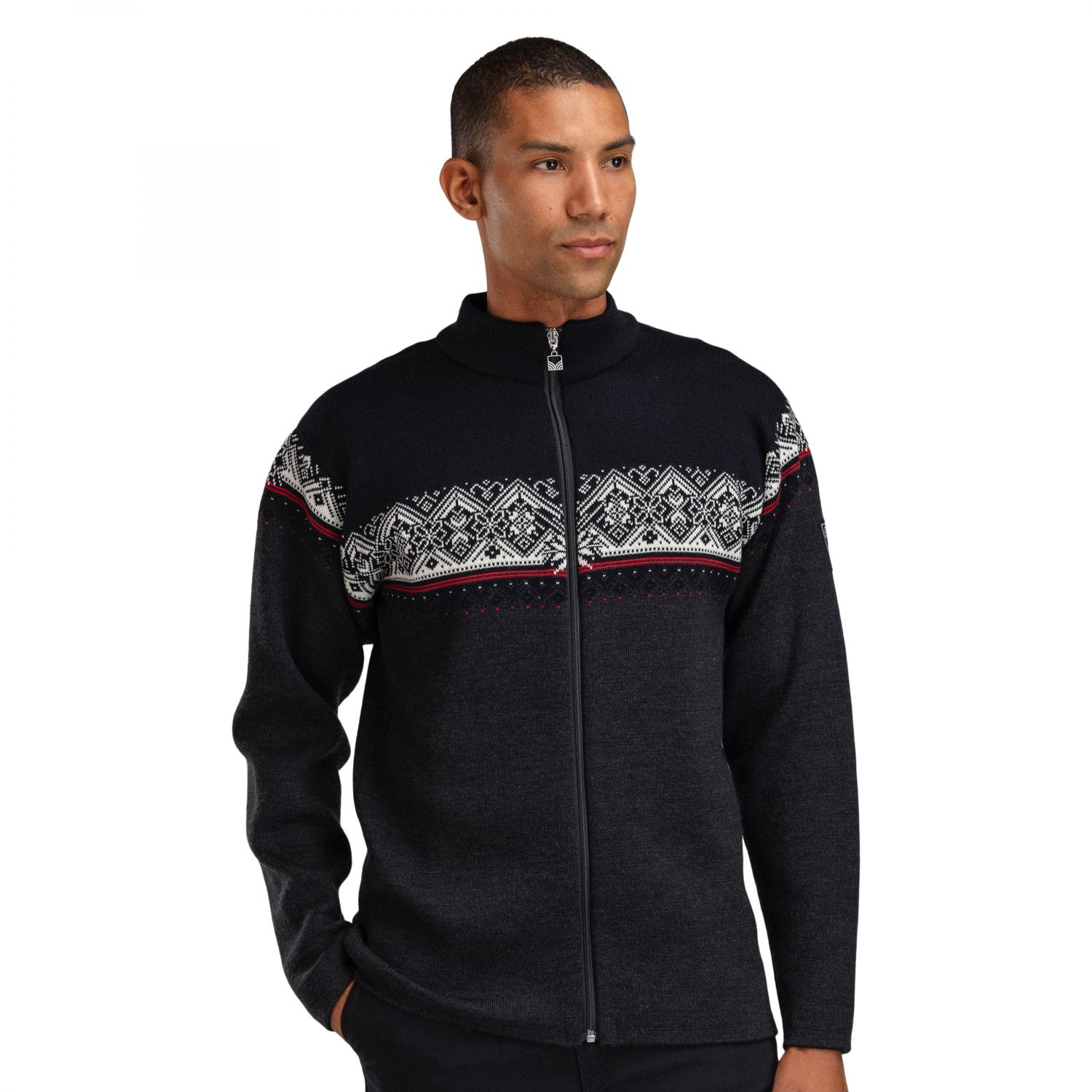 Dale of Norway Moritz Masc Jacket, suéter de fleece, masculino, darkcharcoal