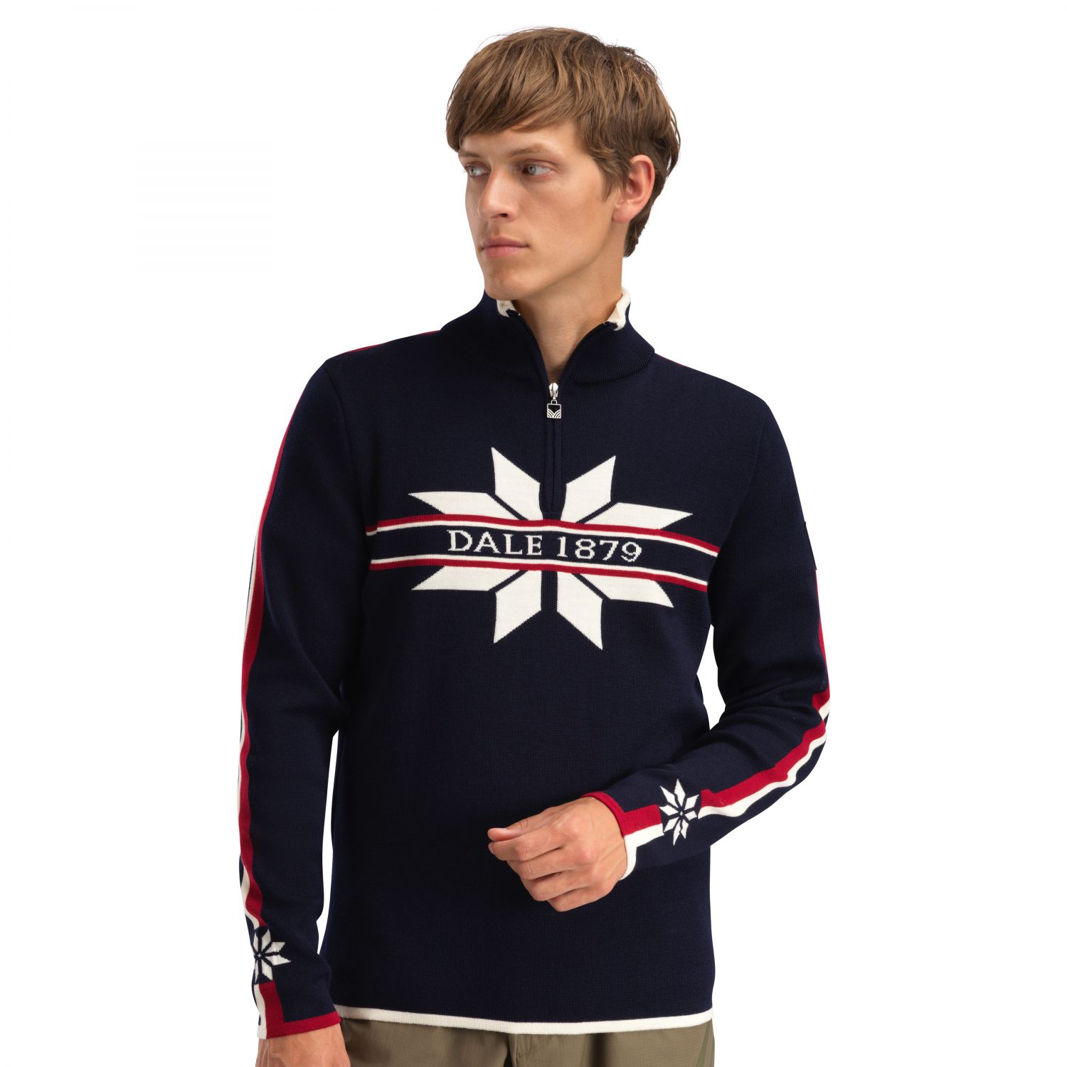 Dale of Norway Nåle Masc Genser, Fleecejakke, Herre, Marine Offwhite