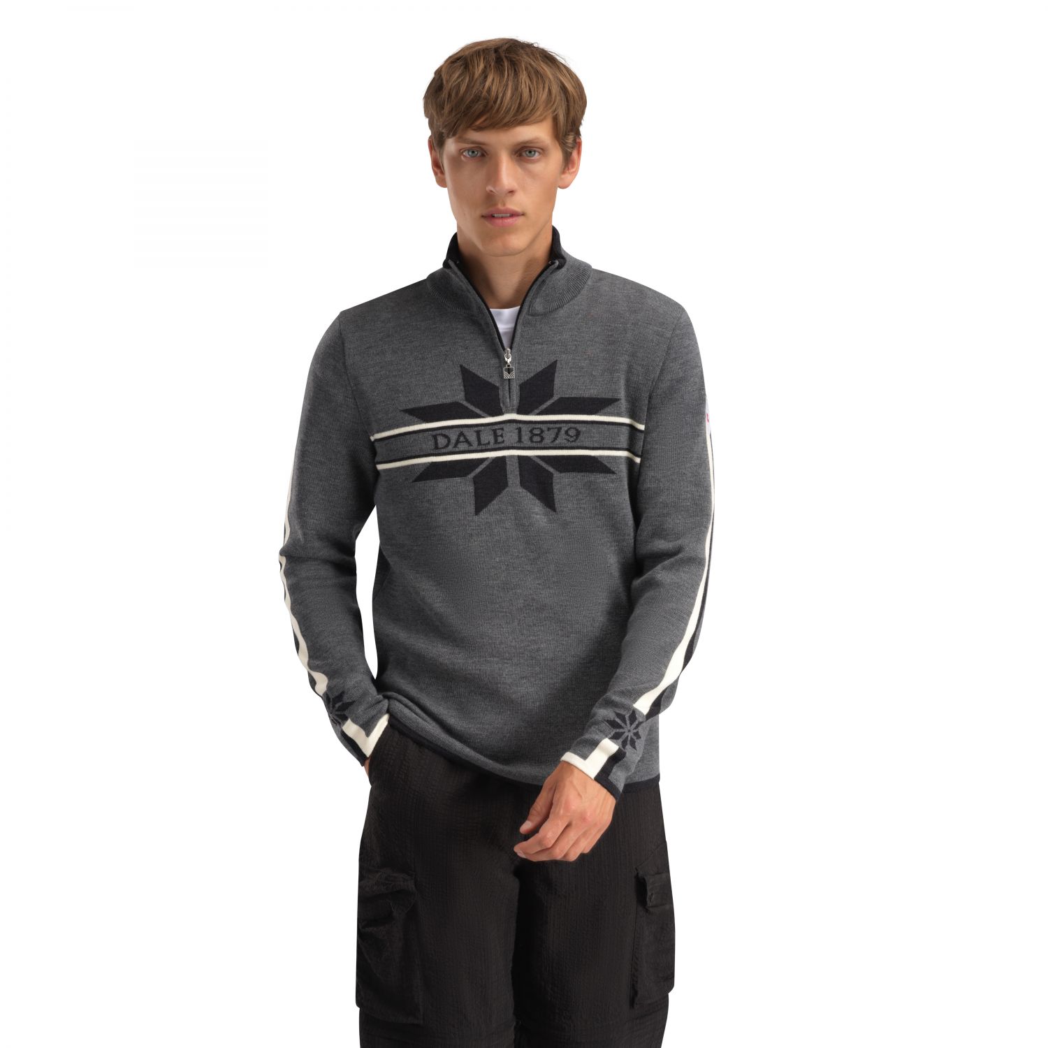 Dale of Norway Nåle Masc Sweater, pulover din fleece, bărbat, gri