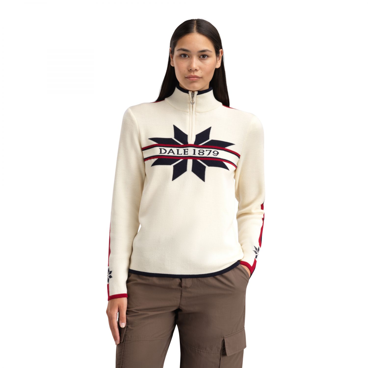 Dale of Norway Nåle Suéter feminino, de fleece, feminino, branco cru