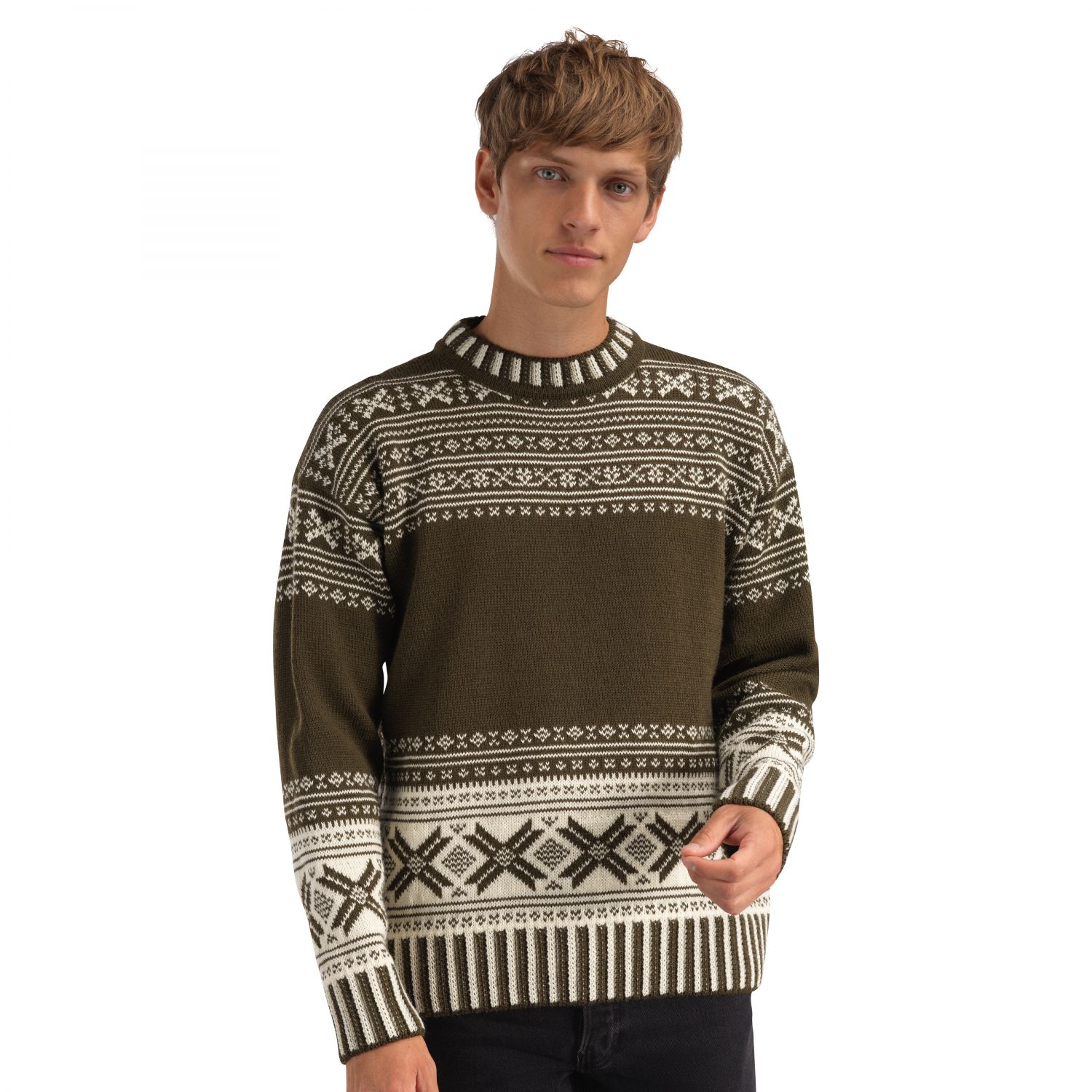 Dale of Norway Torridal Masc Sweater, fleece mikina, pánske, armádová zelená