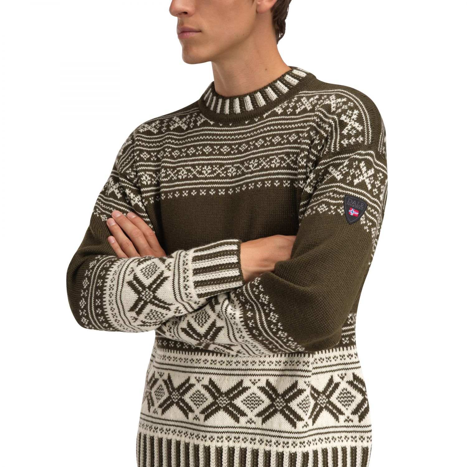 Dale of Norway Torridal Masc Sweater, Fleecejacke, Herren, Armeegrün