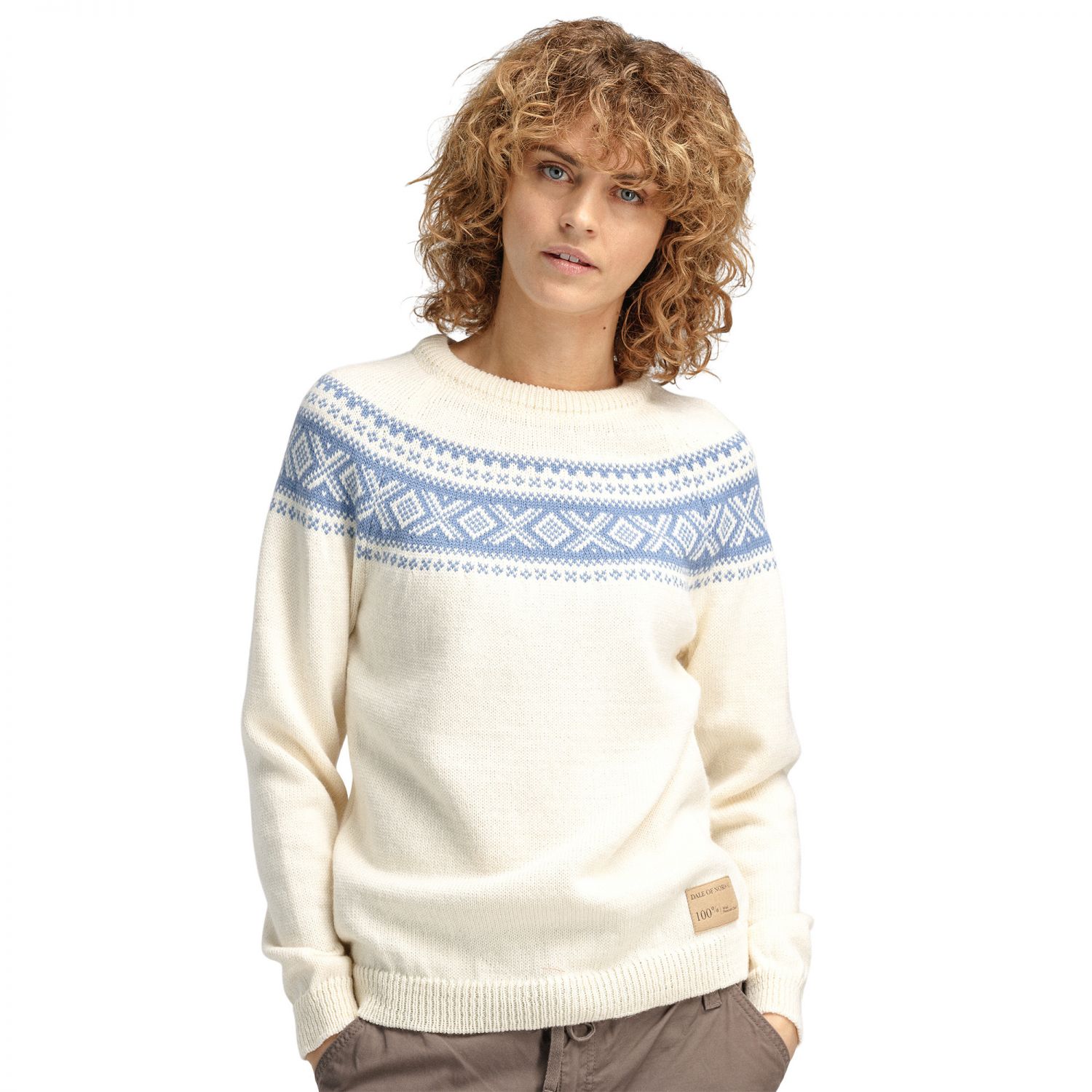 Dale of Norway Vågsøy, Sweater, Dame, Offwhite/Blueshadow