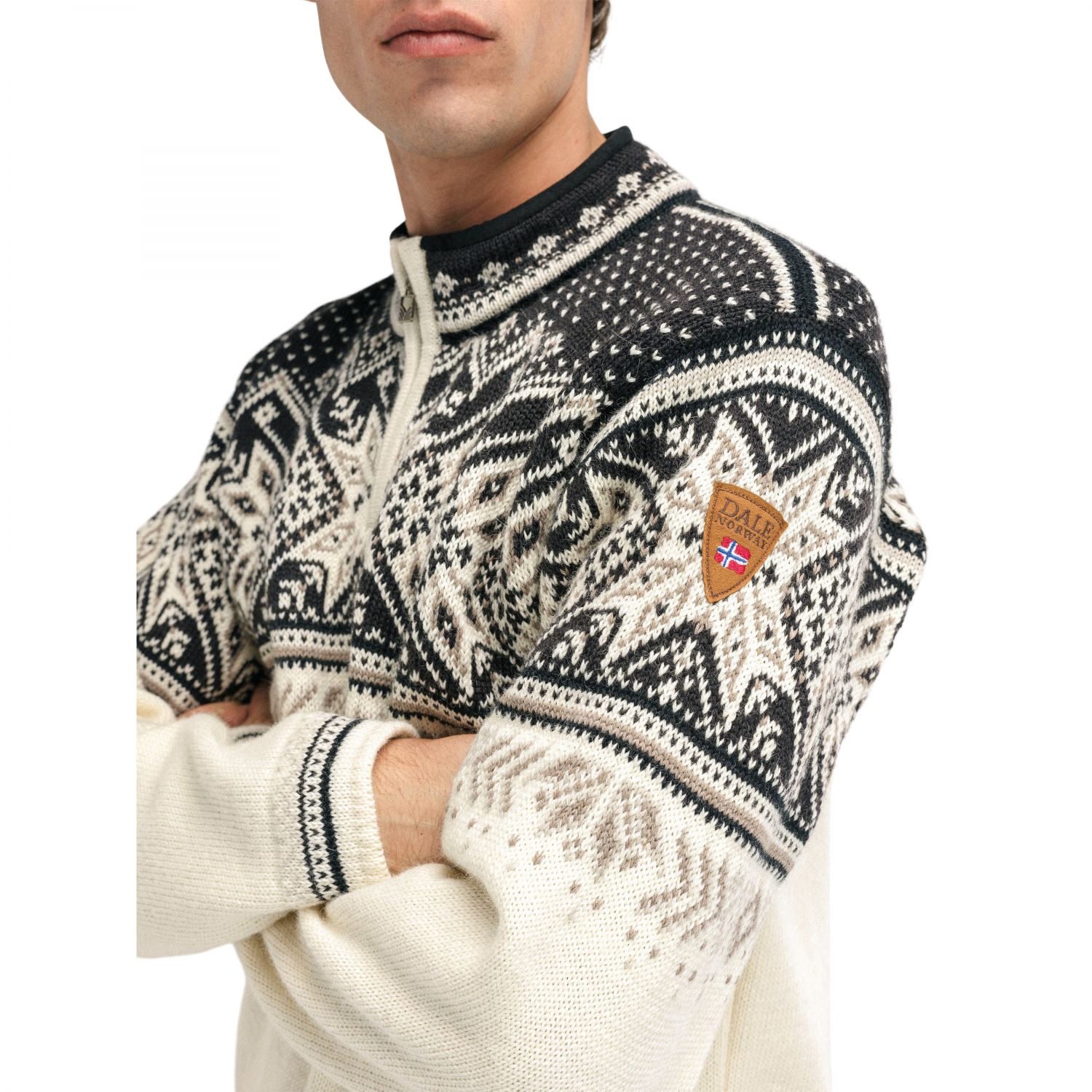 Dale of Norway Vail, sweater, men, offwhite/cofffee