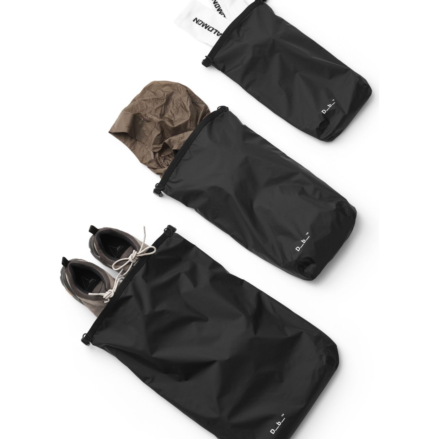 Db Dry Bag conjunto de 3 peças, Black Out