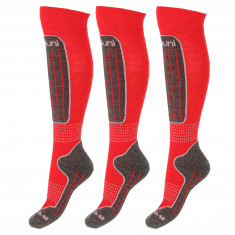 Deluni ski socks - 3 pairs, red