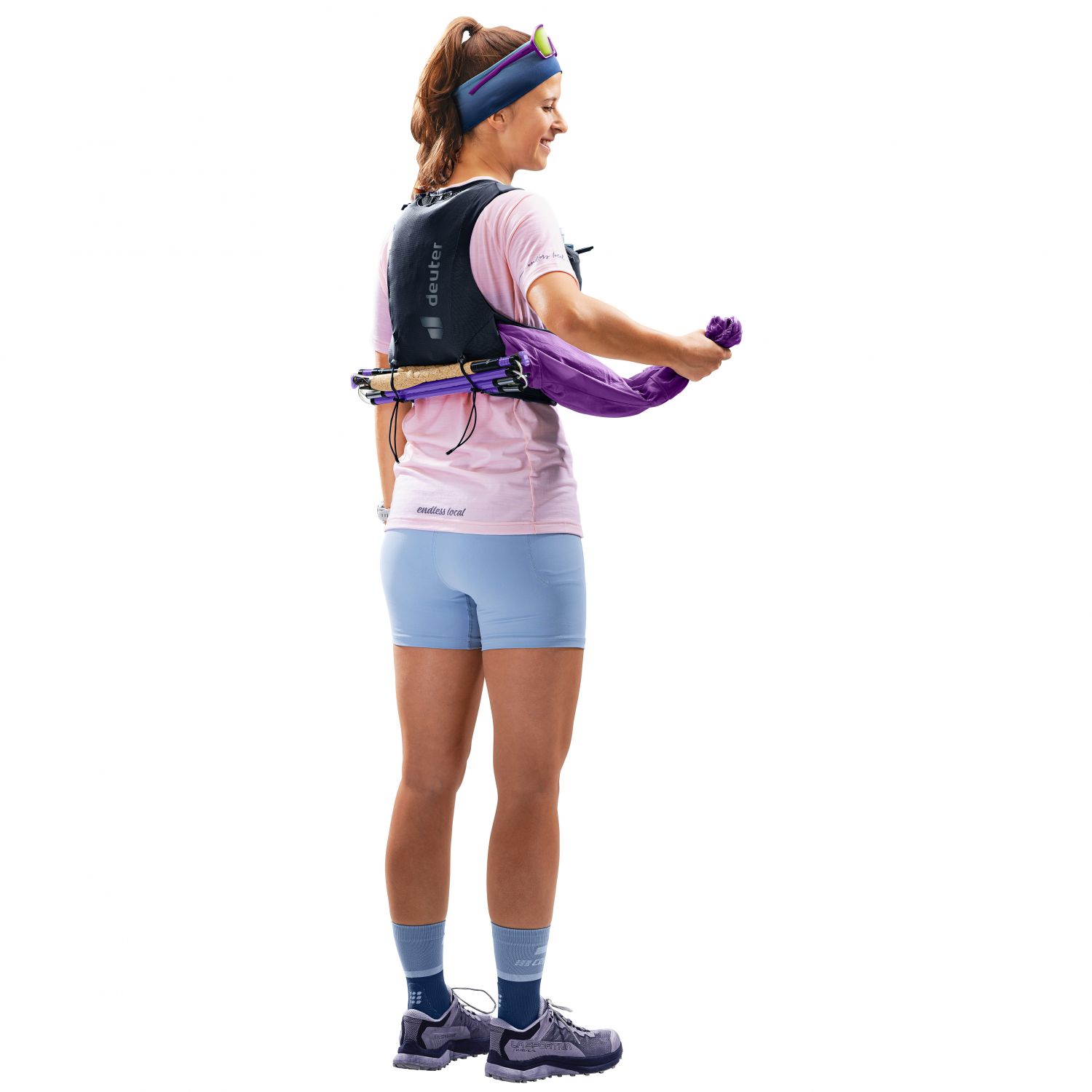 Deuter Traick 5 SL, bežecký batoh, dámsky, modrý