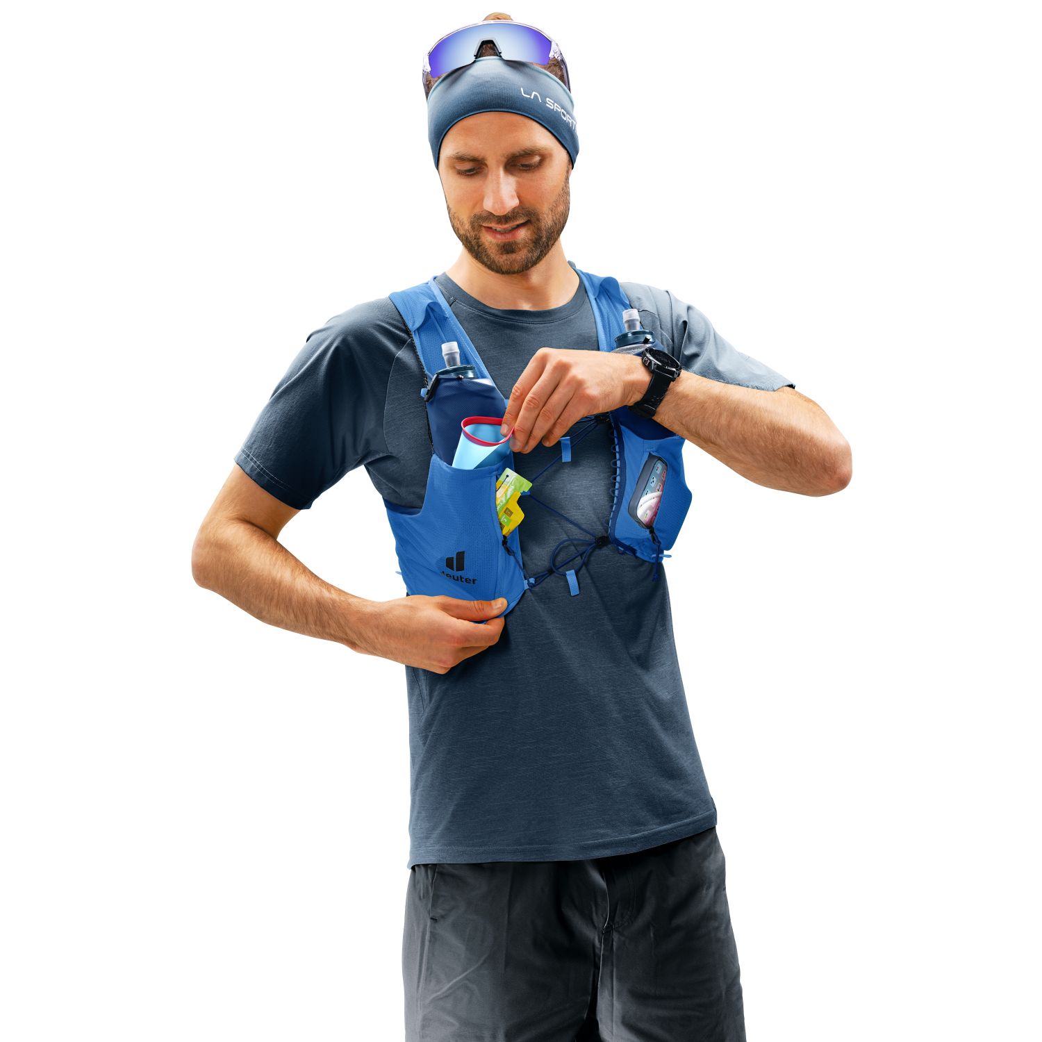 Deuter Traick 9, mochila de corrida, azul
