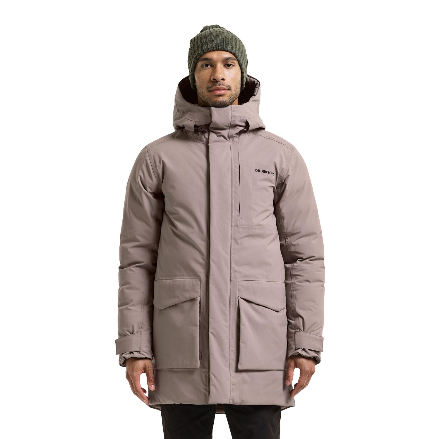 Didriksons Akilles 3, parka, masculino, marrom acinzentado