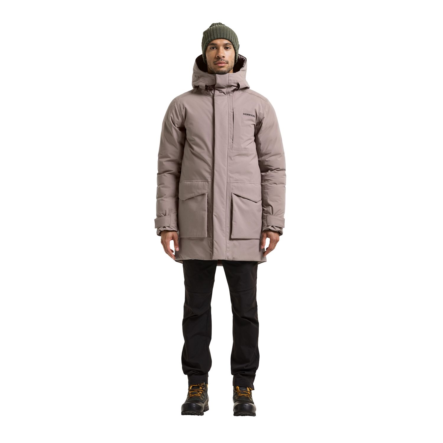 Didriksons Akilles 3, parka, masculino, marrom acinzentado