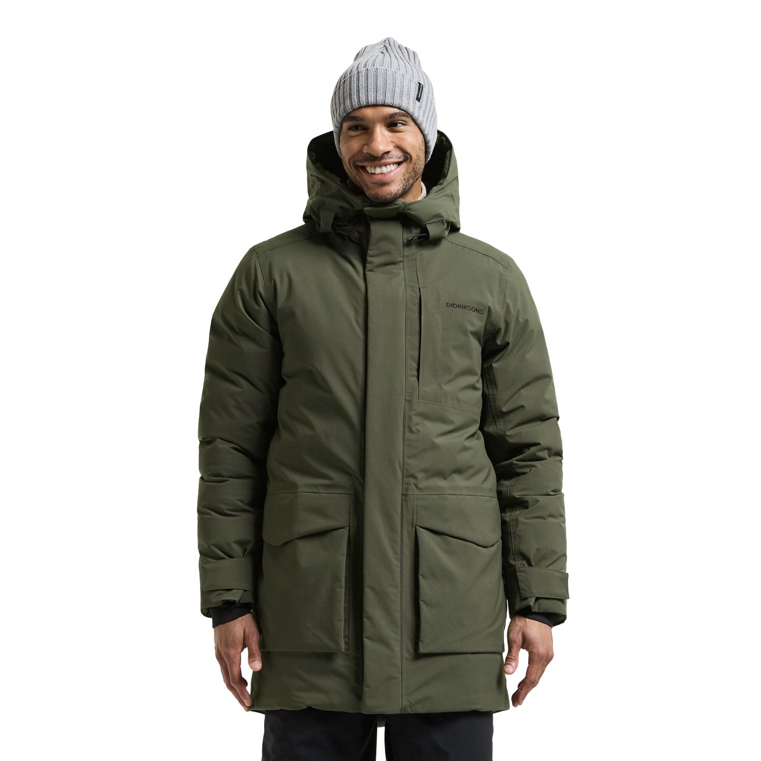 Didriksons Akilles 3, parka, masculino, verde-escuro