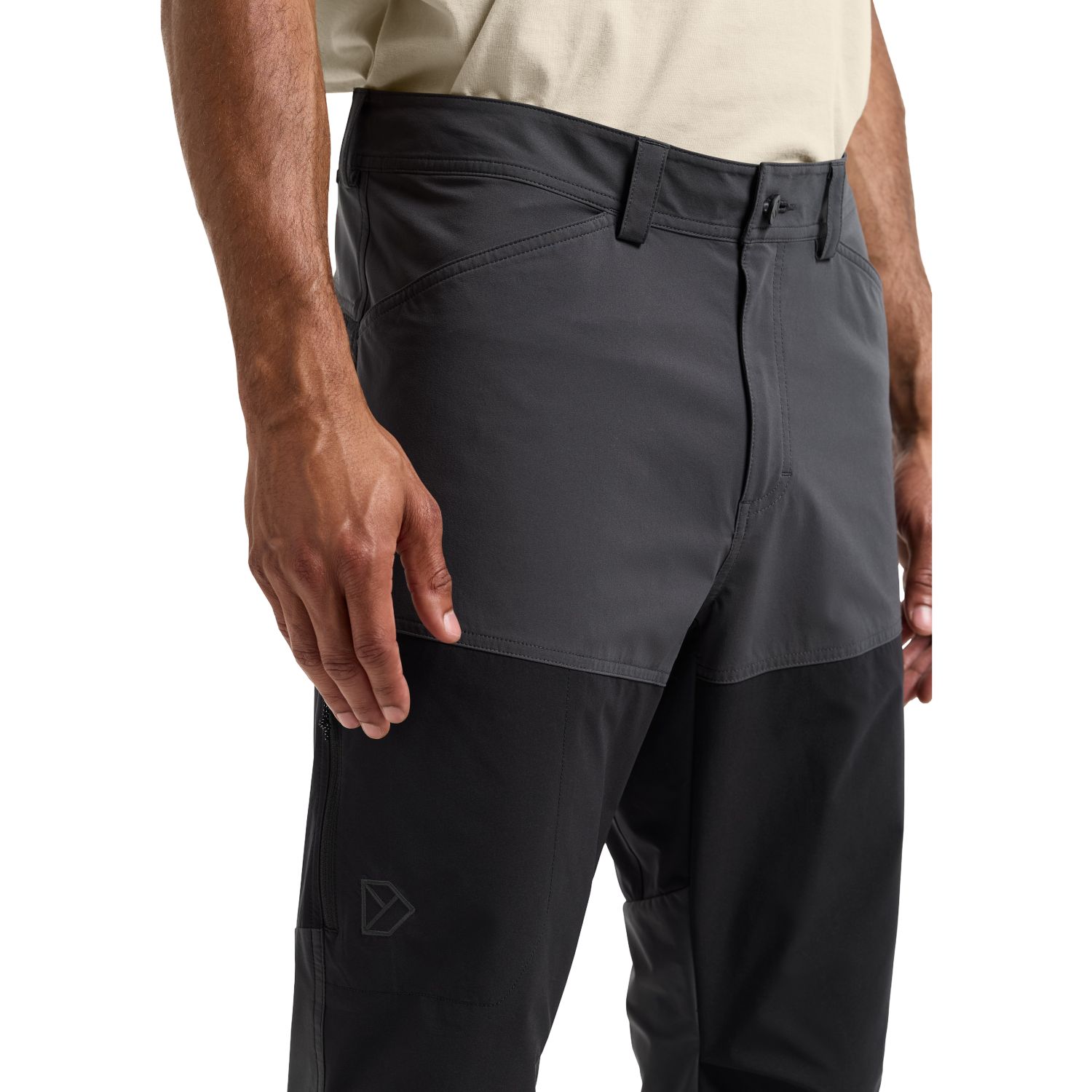 Didriksons Asher, pantaloni de exterior, bărbați, negru cărbune