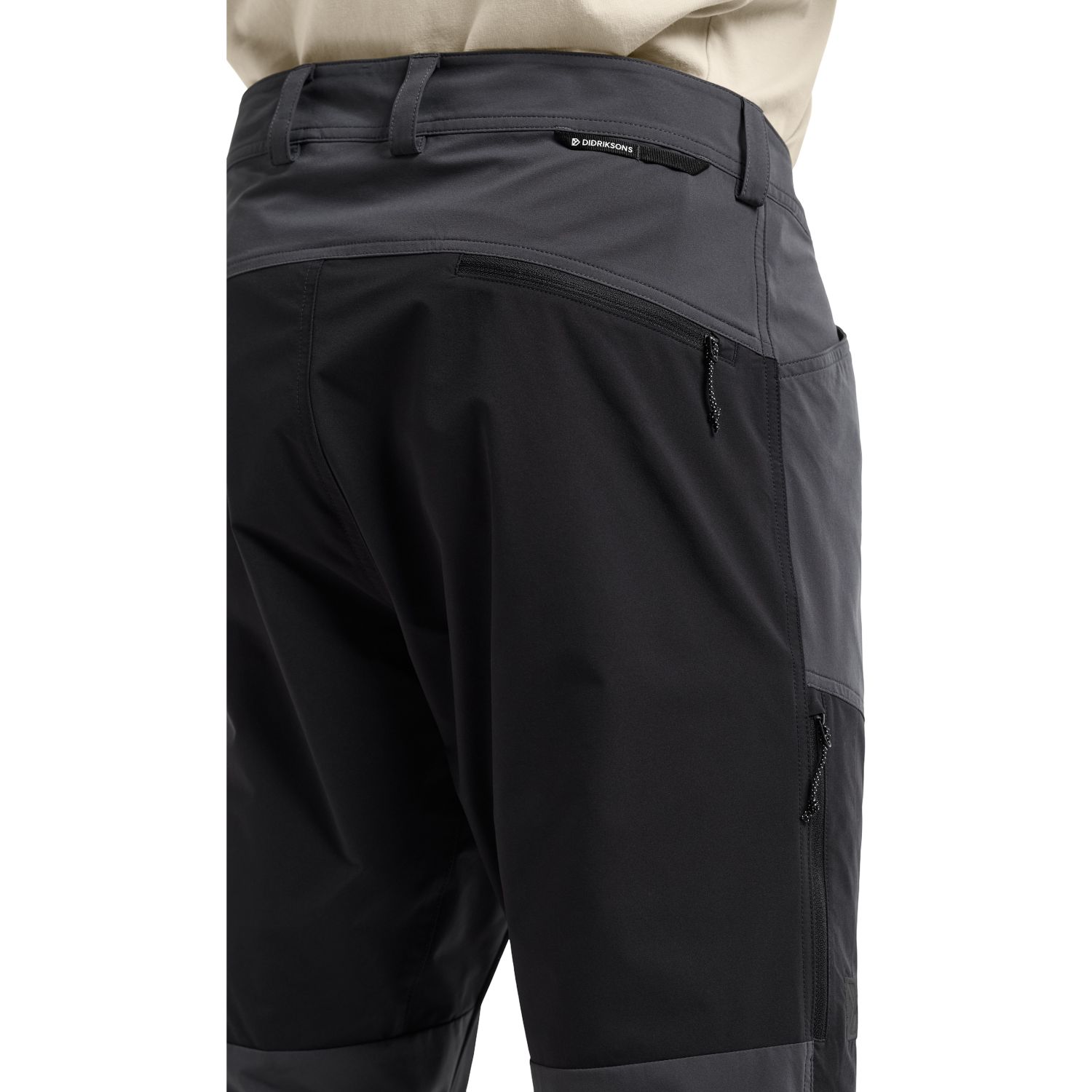 Didriksons Asher, pantaloni de exterior, bărbați, negru cărbune