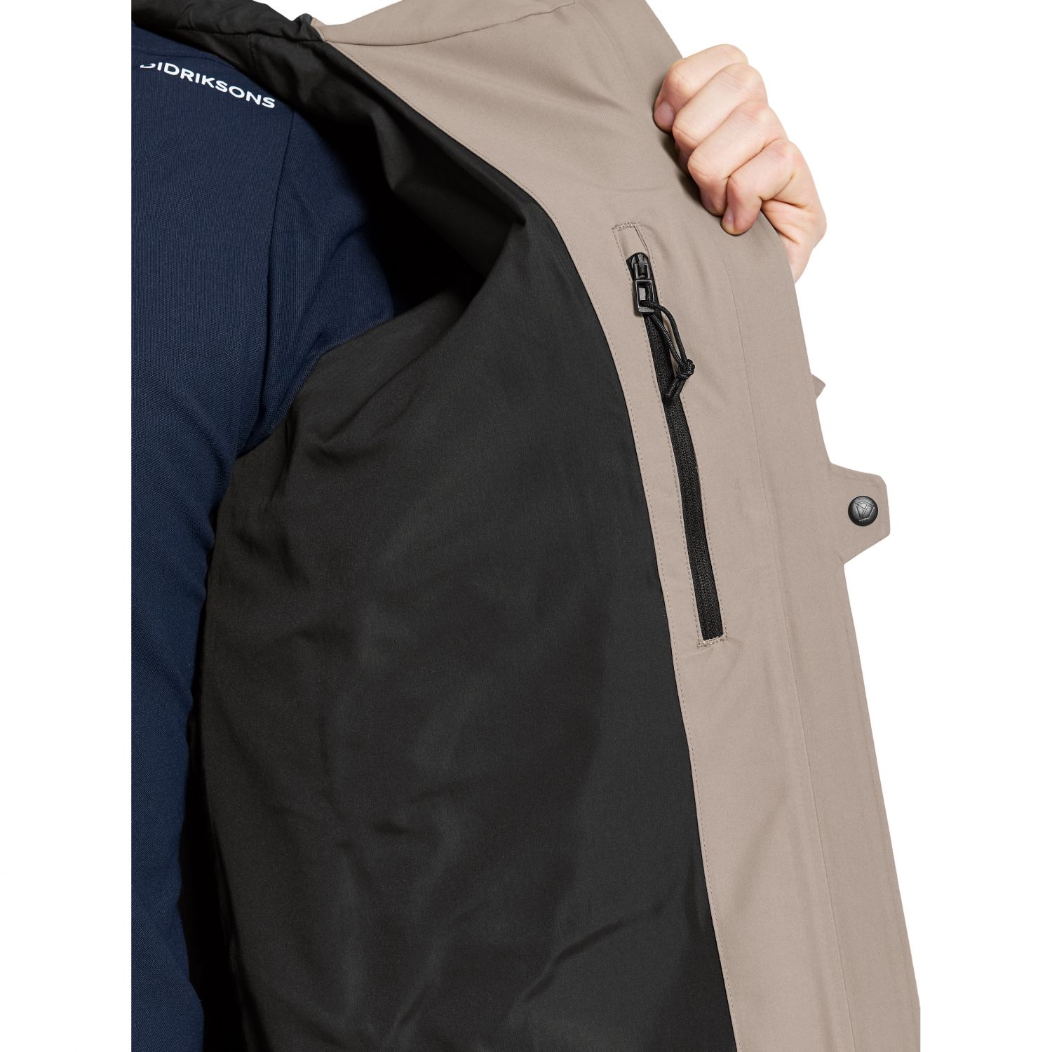 Didriksons Basil, chaqueta impermeable, hombre, ash brown