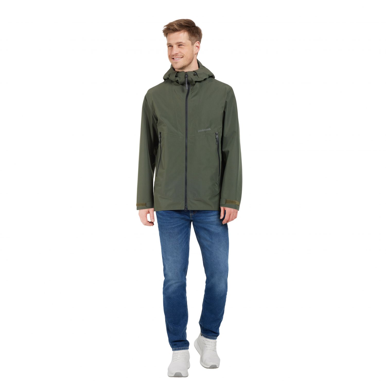 Didriksons Basil, rain jacket, men, deep green
