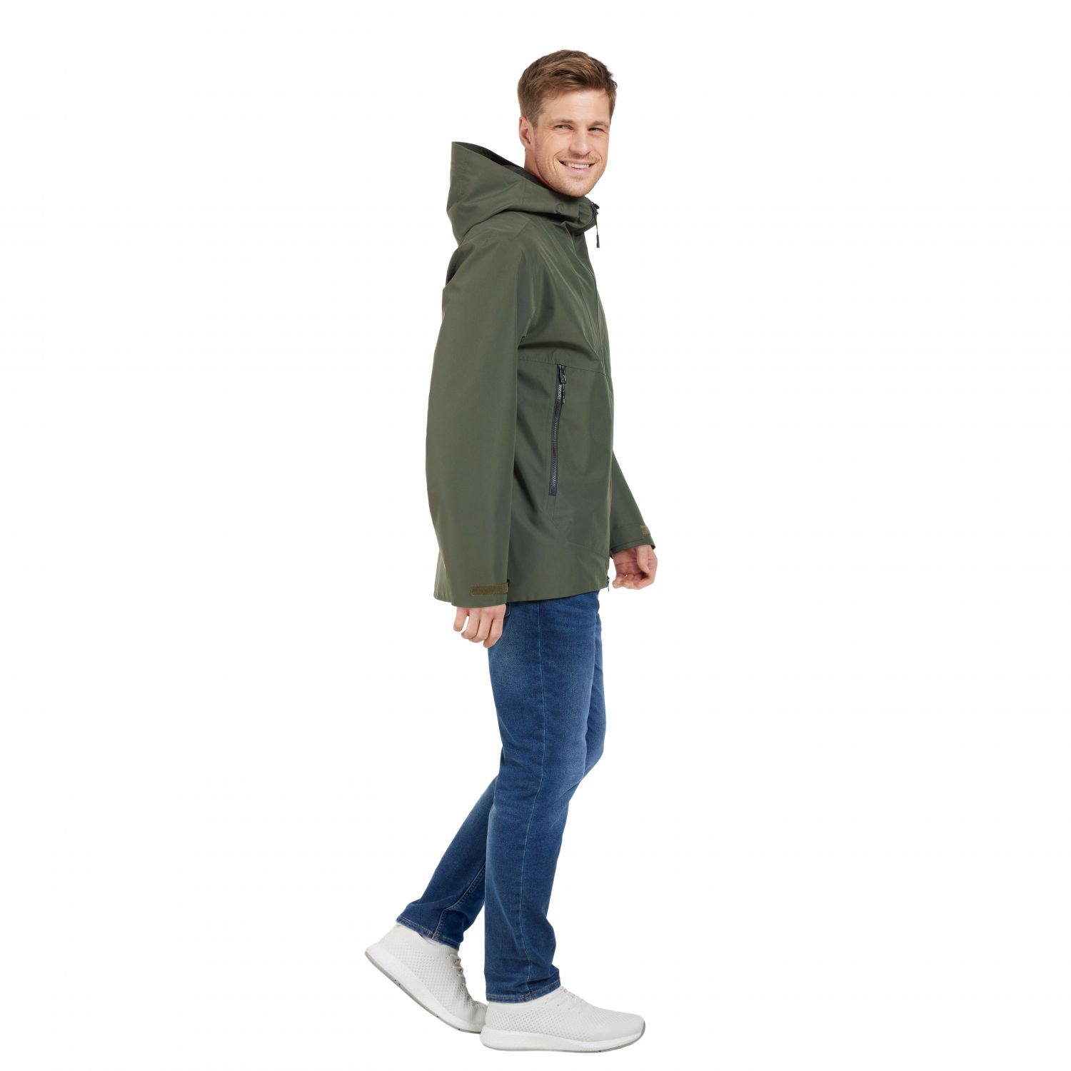 Didriksons Basil, rain jacket, men, deep green