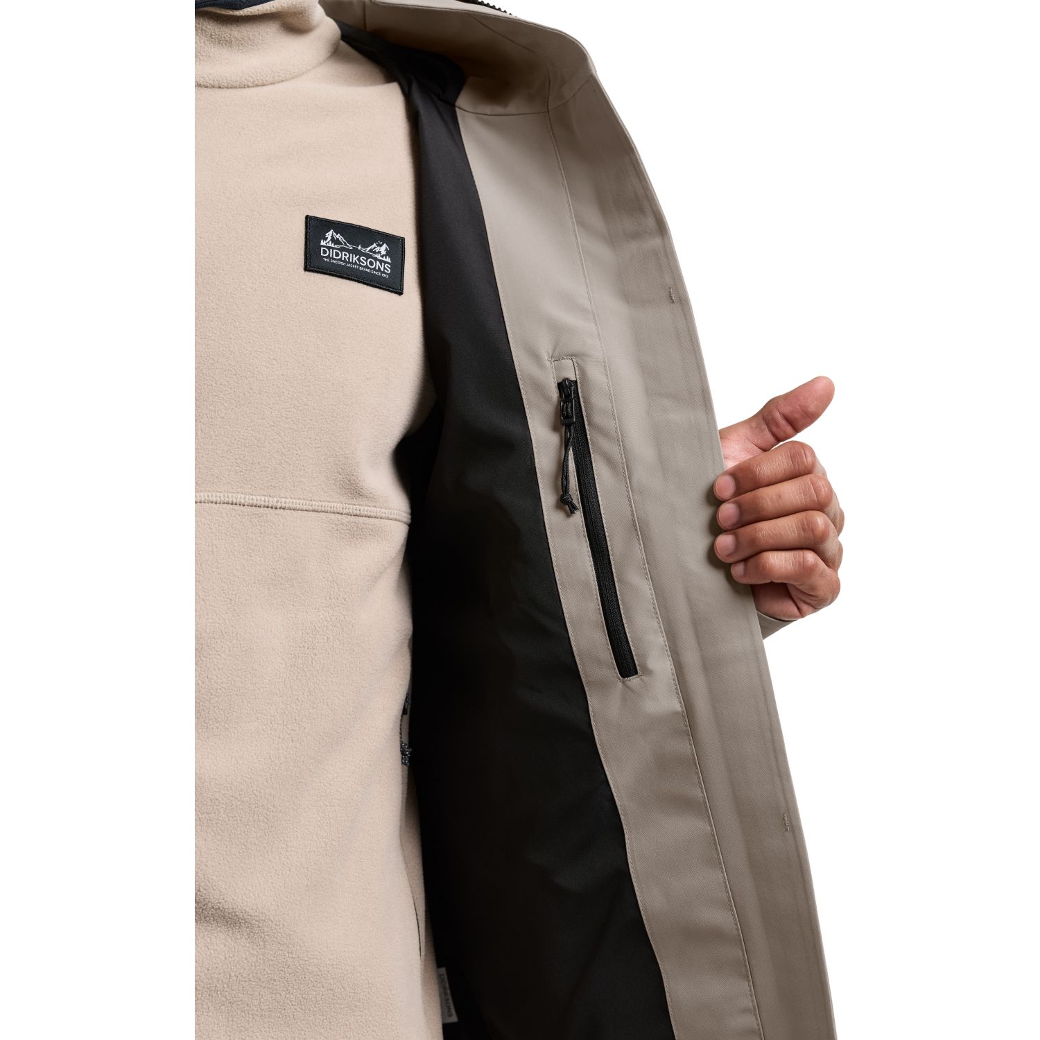 Didriksons Biak, chaqueta impermeable, hombre, ash brown