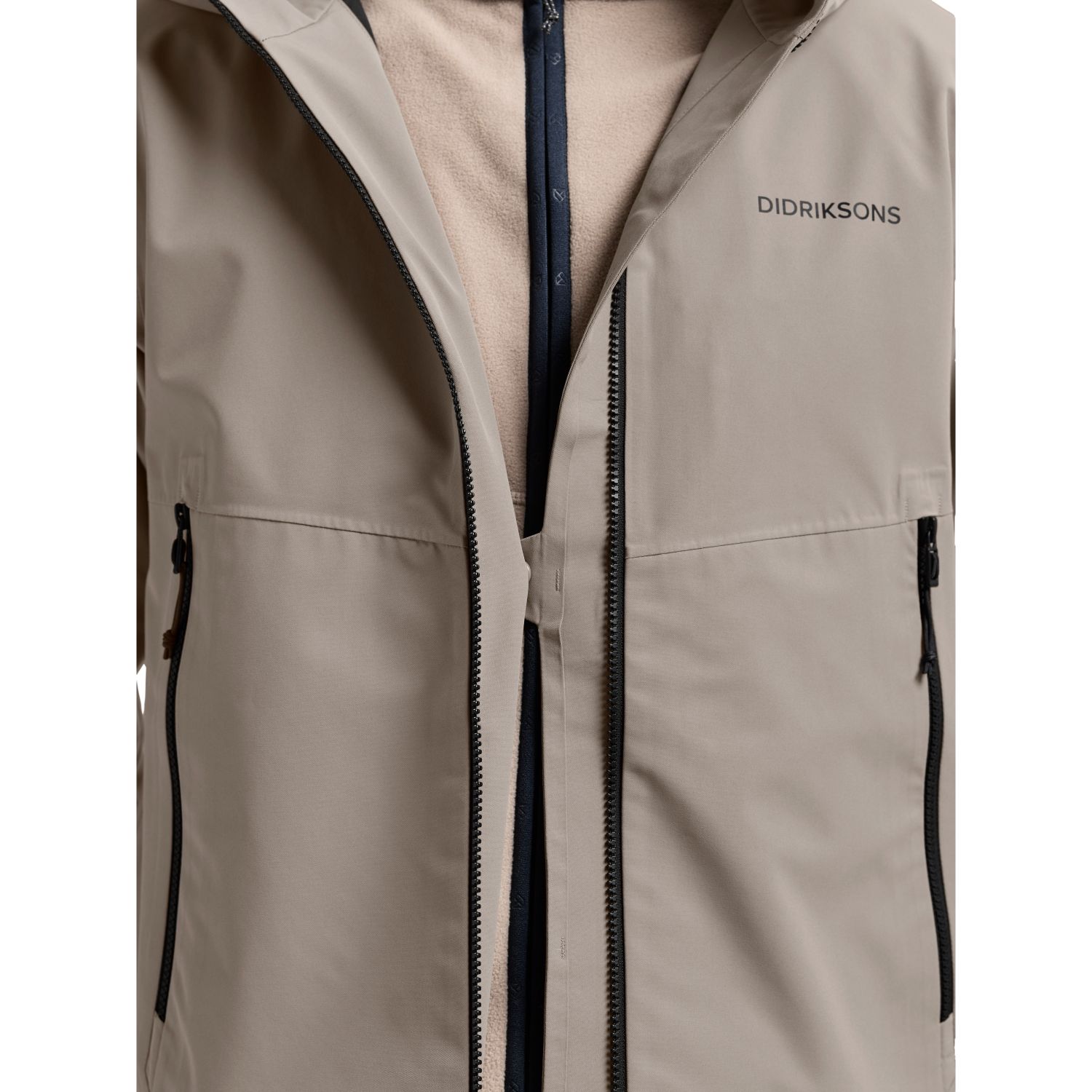 Didriksons Biak, rain jacket, men, ash brown