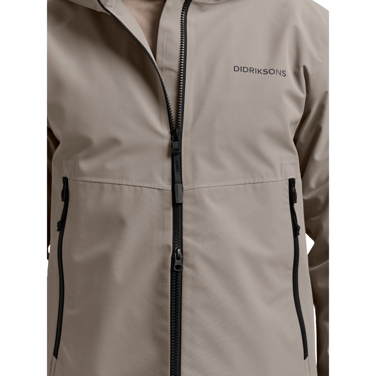 Didriksons Biak, rain jacket, men, ash brown