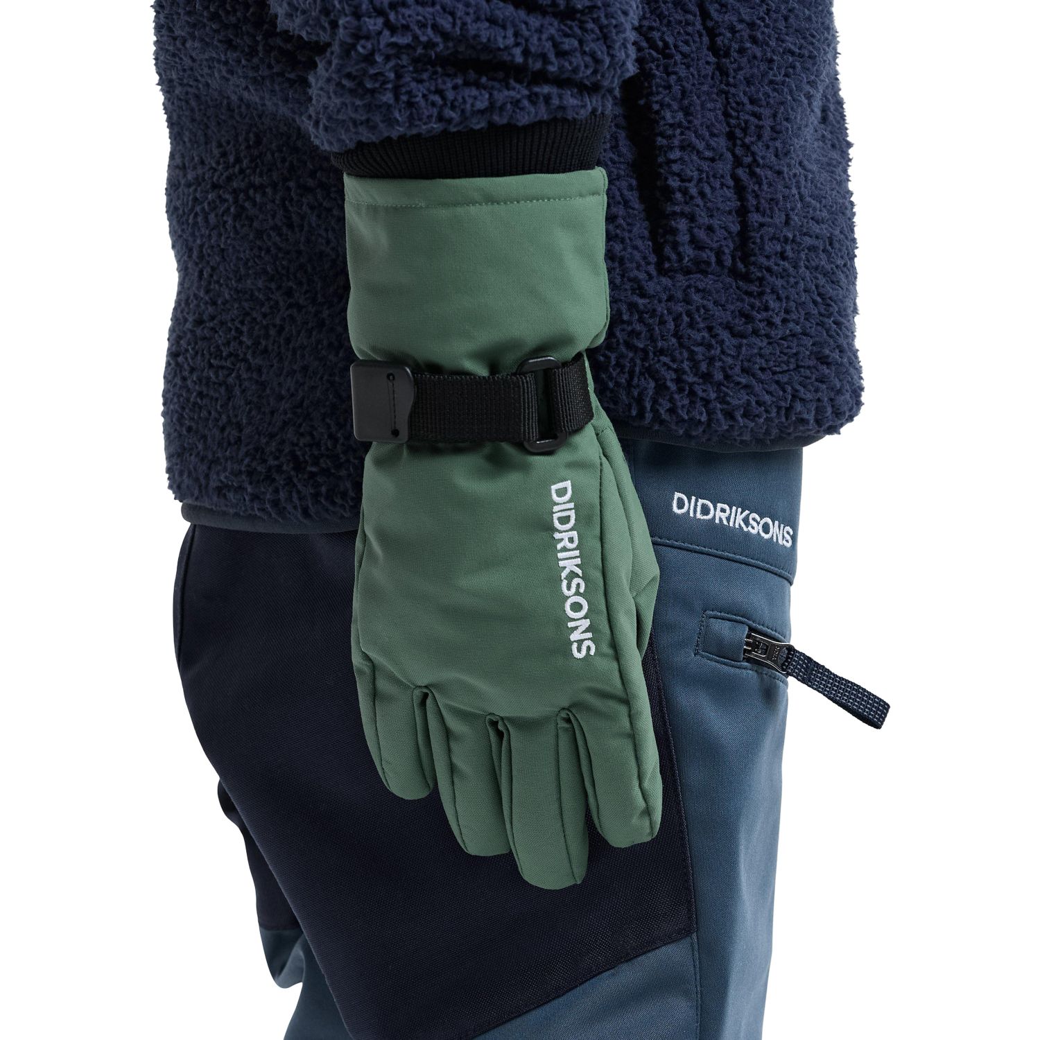 Didriksons Biggles 4, skihandsker, børn, mørkegrøn