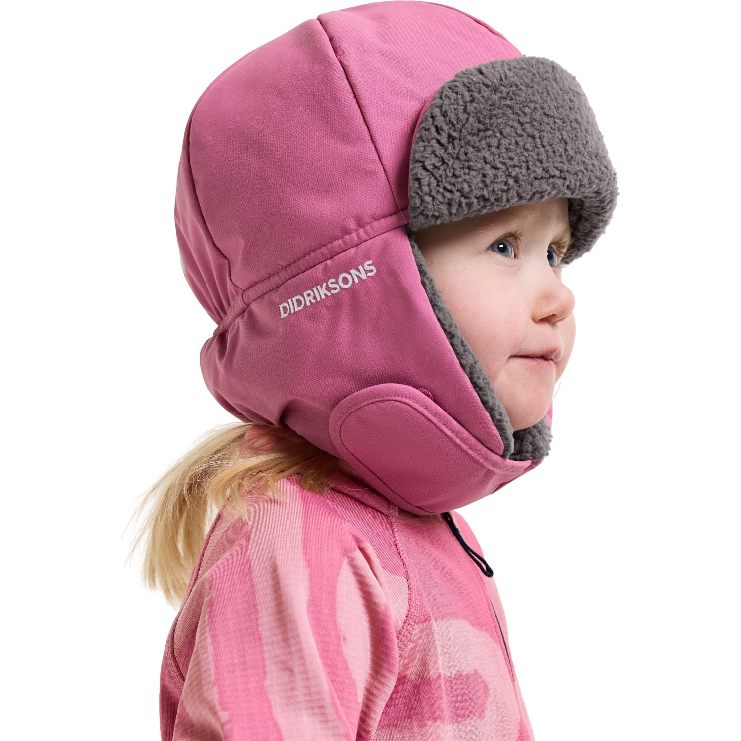 Didriksons Biggles cap 7, hue, børn, lyserød