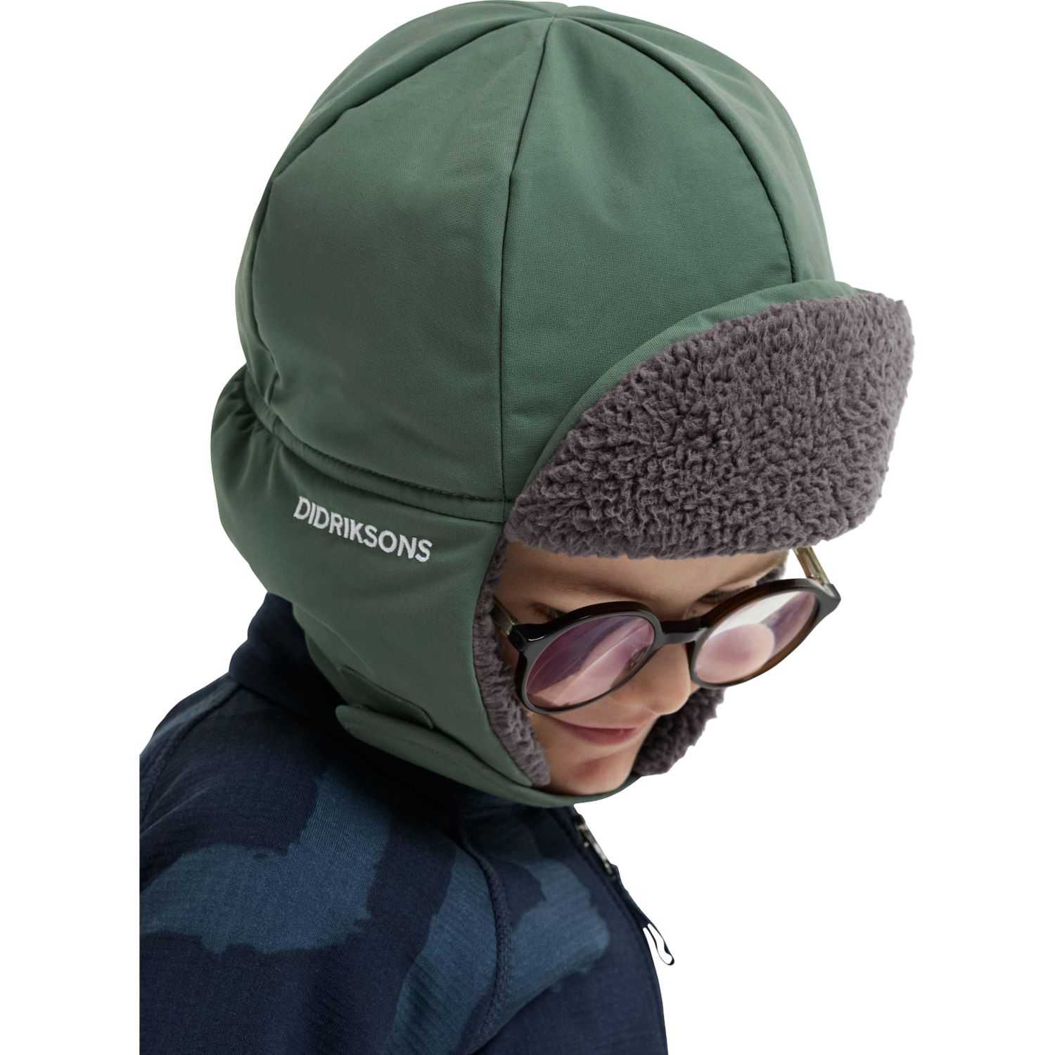 Didriksons Biggles cap 7, hue, børn, mørkegrøn