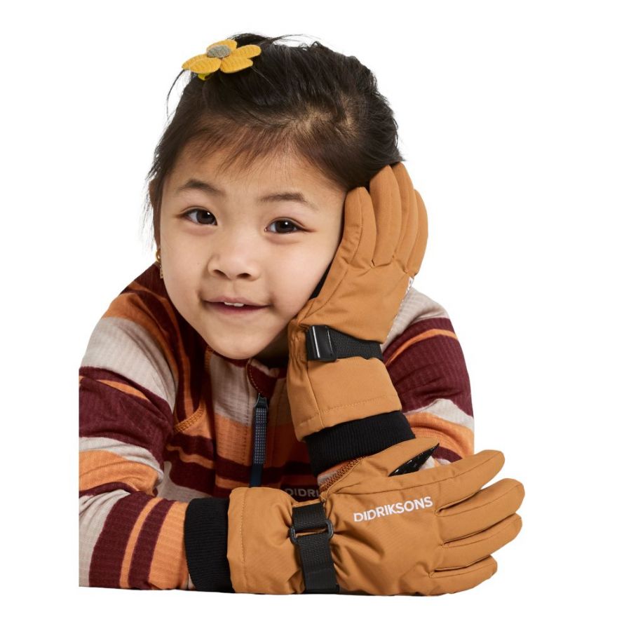 Didriksons Biggles, gants de ski, junior, orange