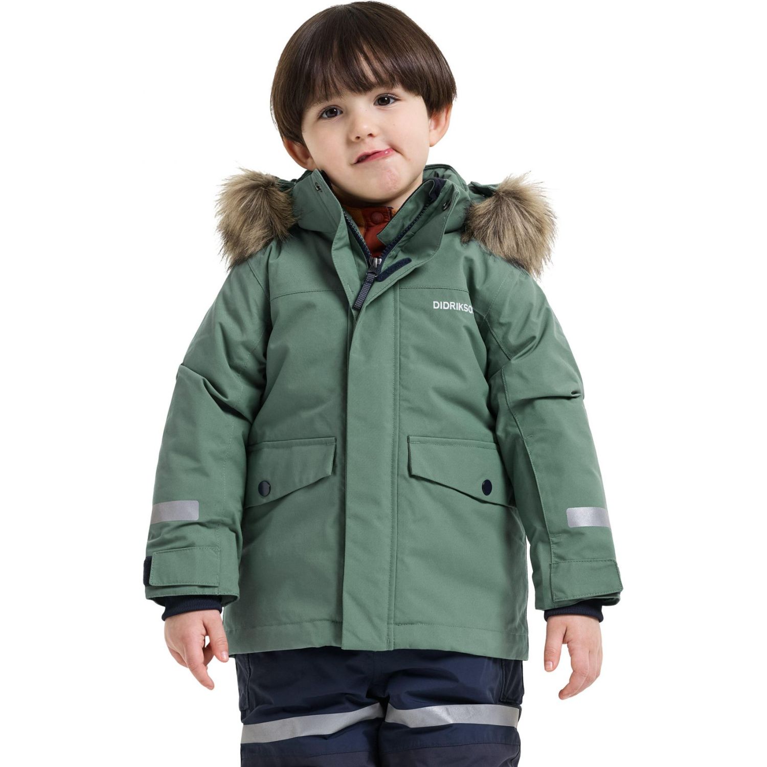 Didriksons Bjärven 5, parka, děti, tmavě zelená
