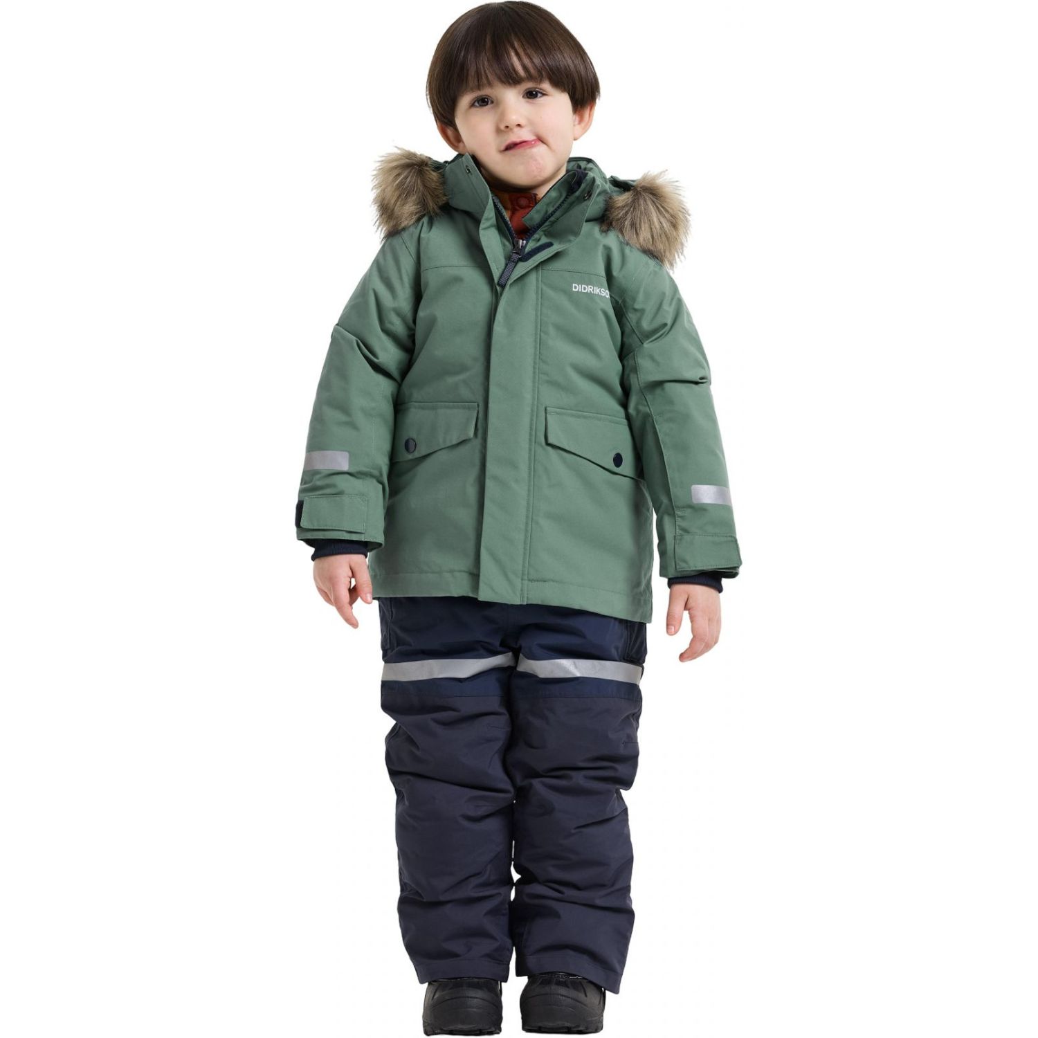 Didriksons Bjärven 5, parka, kinderen, donkergroen